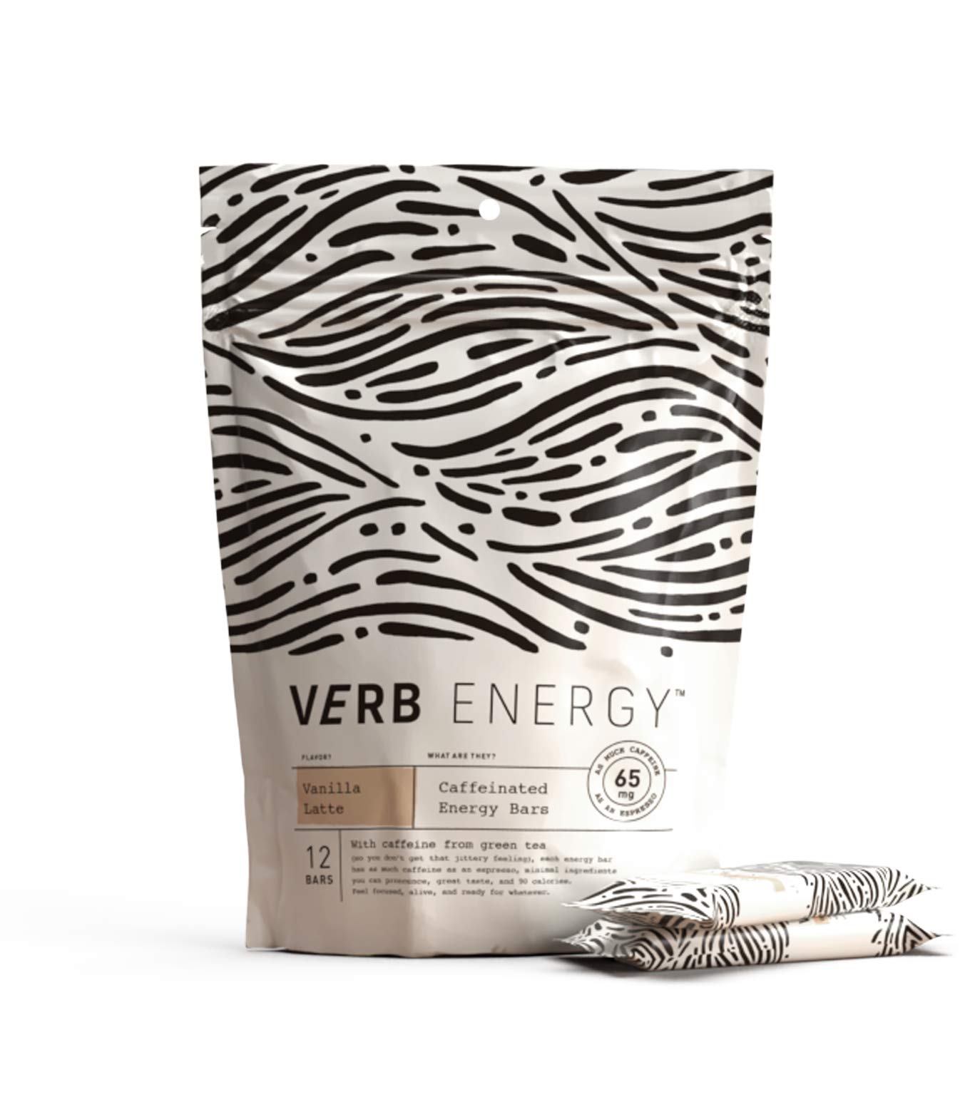 Verb Energy Bar, Vanilla Latte, Caffeinated, 90 Calories, 12 Count