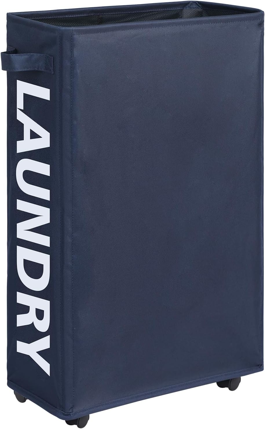 25″ Slim Rolling Laundry basket on Wheels, 50L Collapsible Narrow Corner Laundry Hamper, Foldable Storage Bins, Dark Blue 25″ Slim Rolling Laundry basket on Wheels, 50L Collapsible Narrow Corner Laundry Hamper, Foldable Storage Bins, Dark Blue