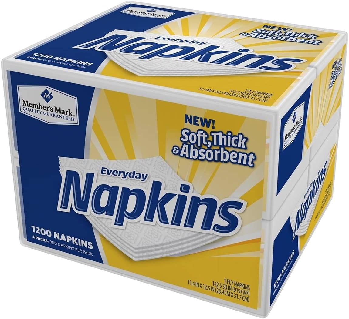 Member's Mark Paper Dinner Napkin, 11.4" x 12.5" (1,200 Count)