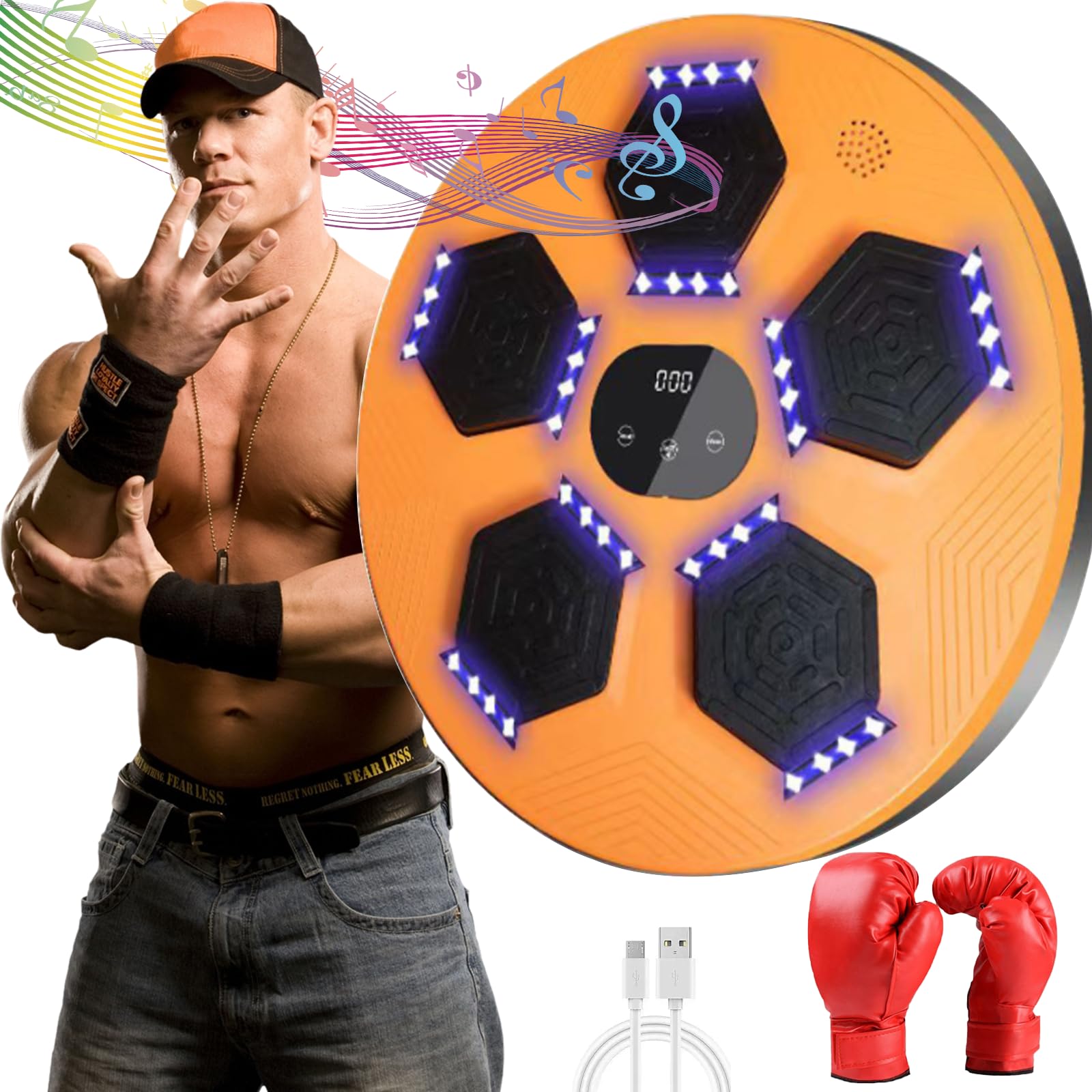 Machine de boxe musicale blanche : cible électronique complète pour entraînement de sport