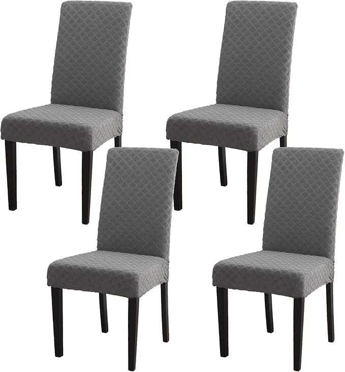 OKYUK Chair Covers, Dining Chair Covers Set of 4,Elastic Chair