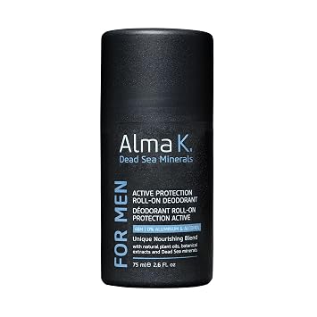 Alma K Active Protection Roll On Deodorant - Mens Deodorant - Aluminum Free Deodorant for Men - Alcohol-Free Deodorant for Sensitive Skin - 2.6 oz