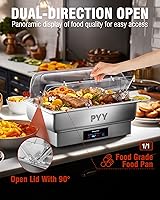 Vista 4 de PYY Electric Chafing Dish Buffet Set, Roll Top Chafing Dish, Stainless Steel Chaffing Server Set Chafer for Catering,Buffets (2 Half-Size with Lid)
