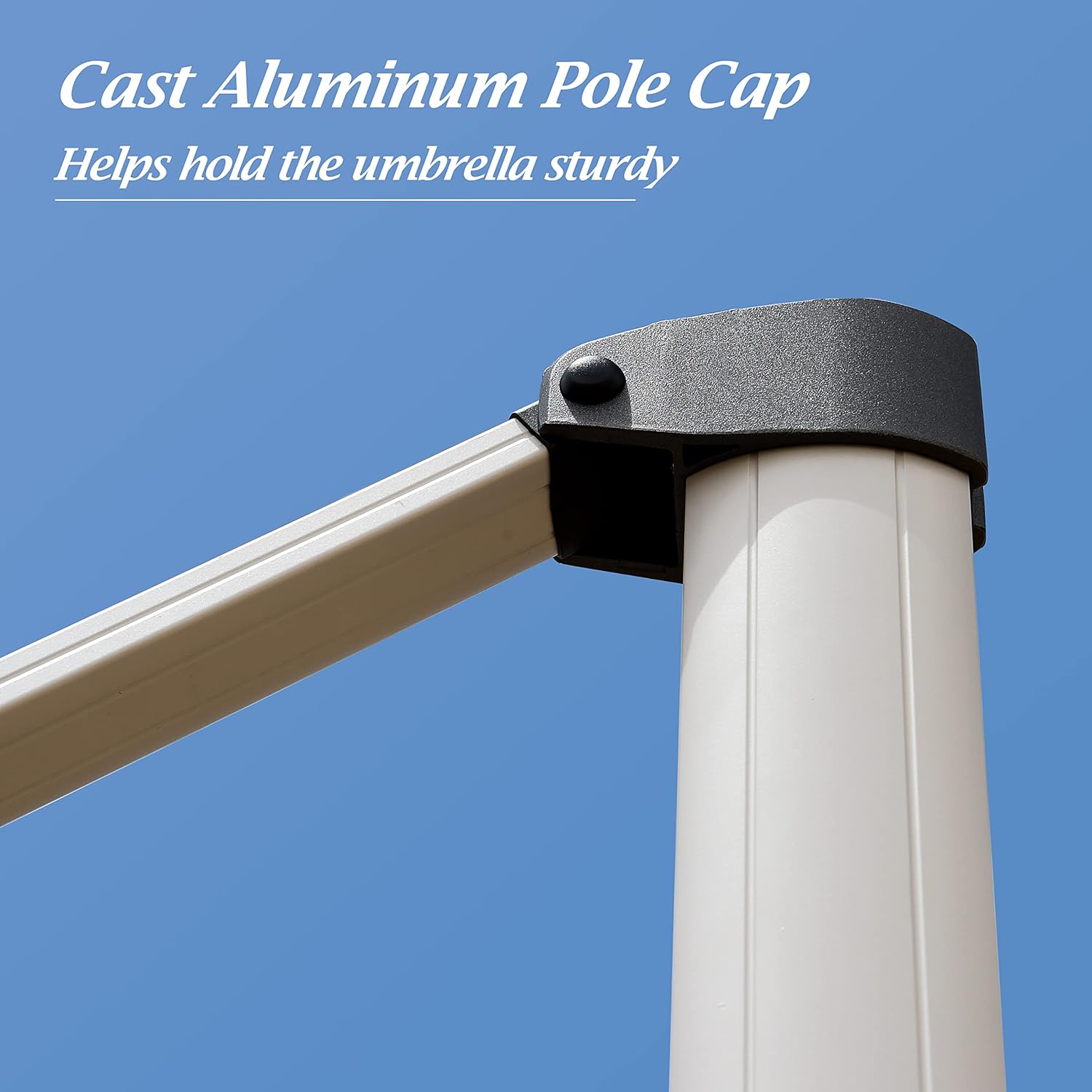 PURPLE LEAF 12ft Solar powered LED Patio Umbrella Outdoor Round Umbrella Large Cantilever Umbrella with LED lights Windproof Offset Umbrella Sun Umbrella for Garden Deck Pool Patio, Navy Blue : Patio, Lawn & Garden