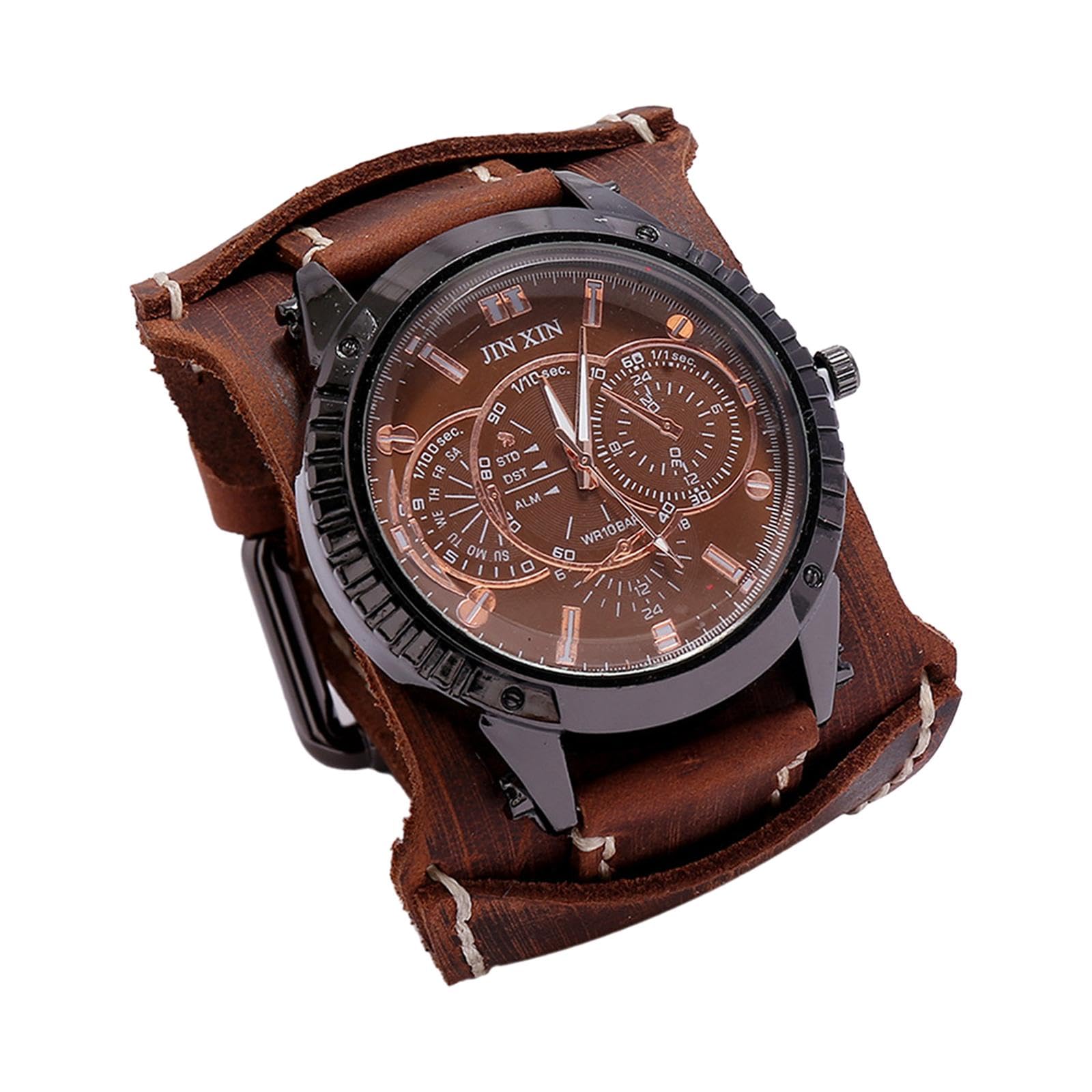 Amazon | Perfk メンズ腕時計カフウォッチラウンドダイヤルローマ数字