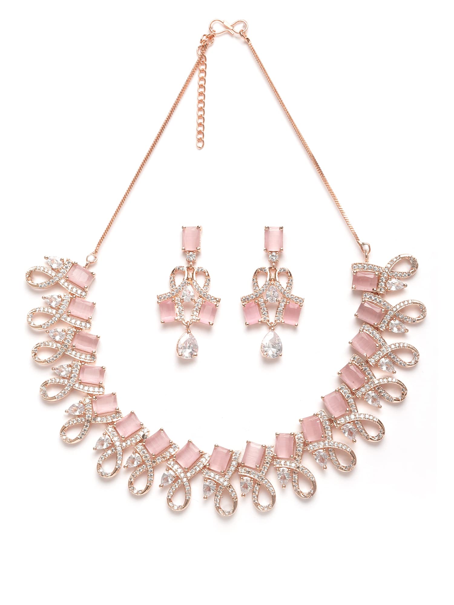 Karatcart Pink American Diamond Choker Necklace Set (B0B3S8DLR2) Amazon Price History, Amazon Price Tracker