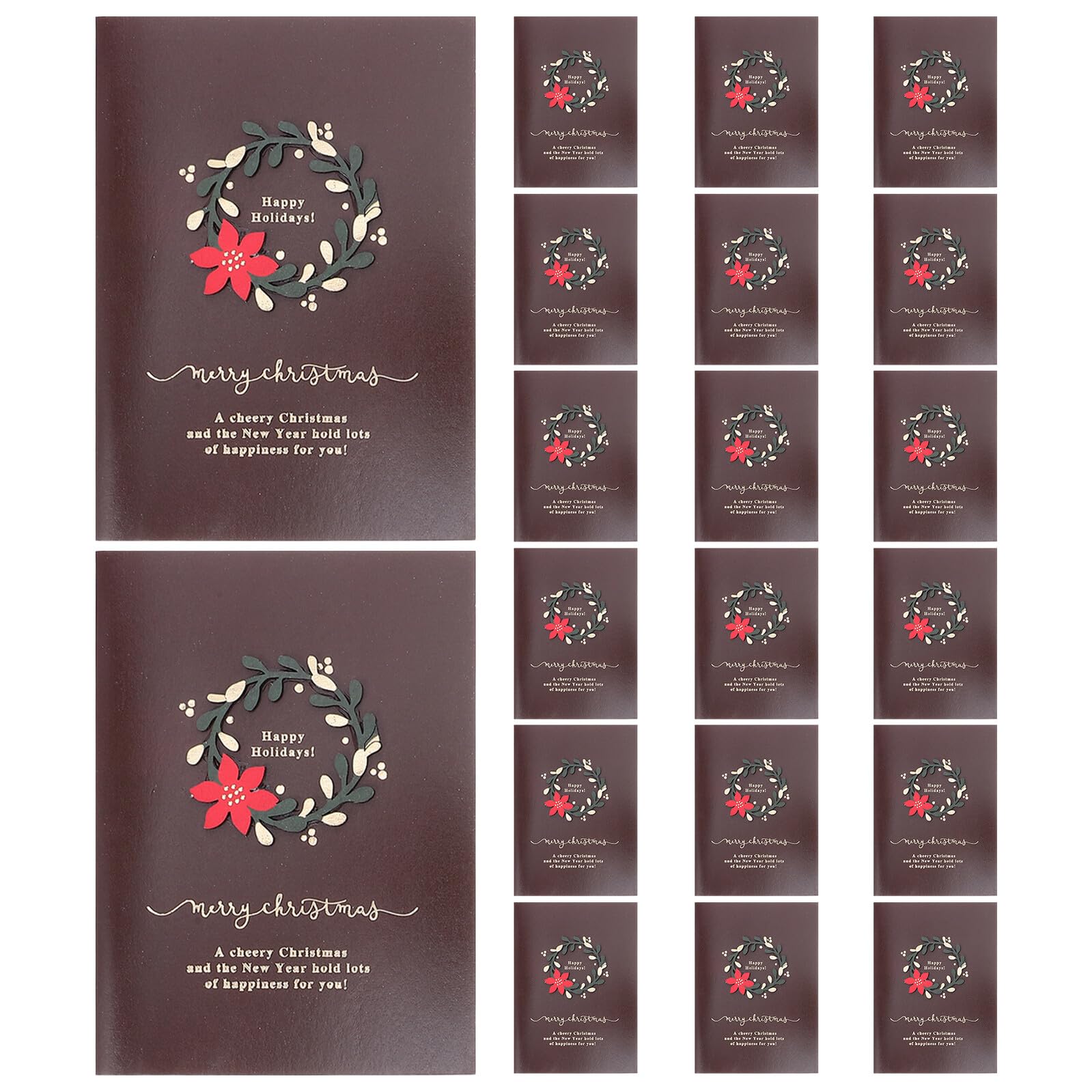 20sätze Weihnachtskarten mit Umschlägen Weihnachtskranzkarten und Festtagsgrußkarten Kleine Blankokarten und Blanko-grußkarten für Persönliche Weihnachtsgrußkarten