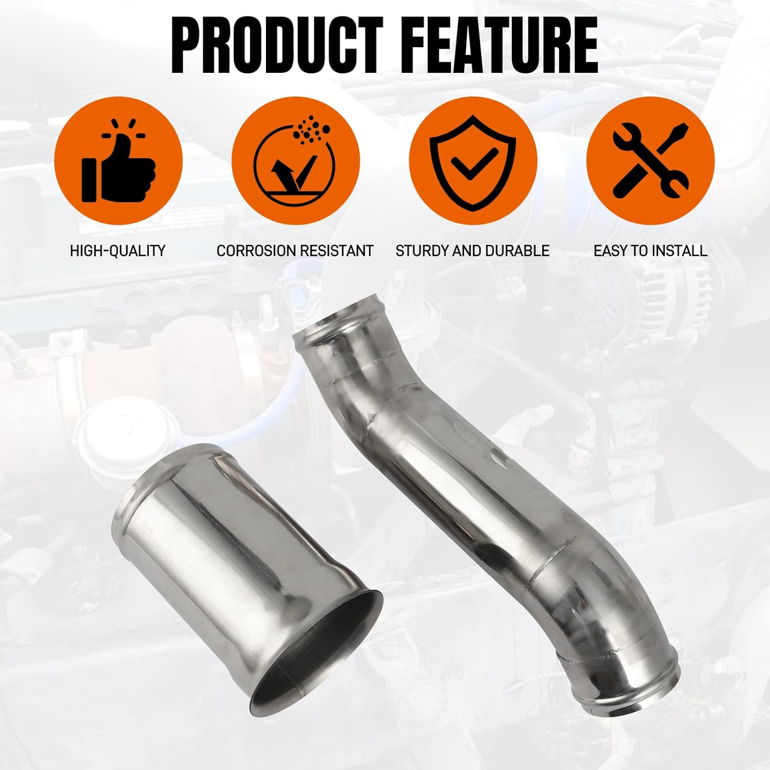 AUTOVIC Coolant Pipe Kit for Detroit Engine 14L Replace for 23505899 Silver