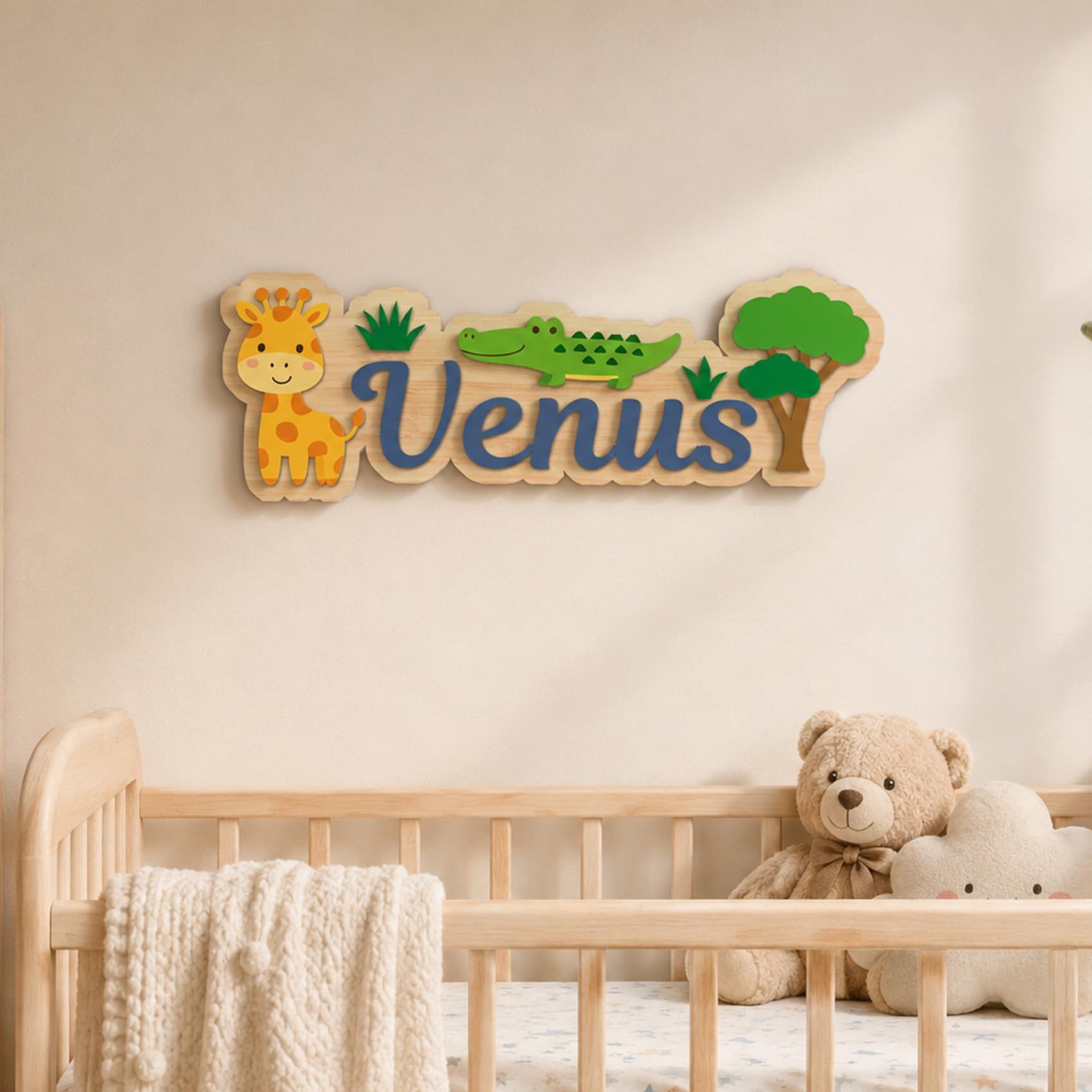 Targa Nome Personalizzata in Legno, Scritta per Porta e da Parete