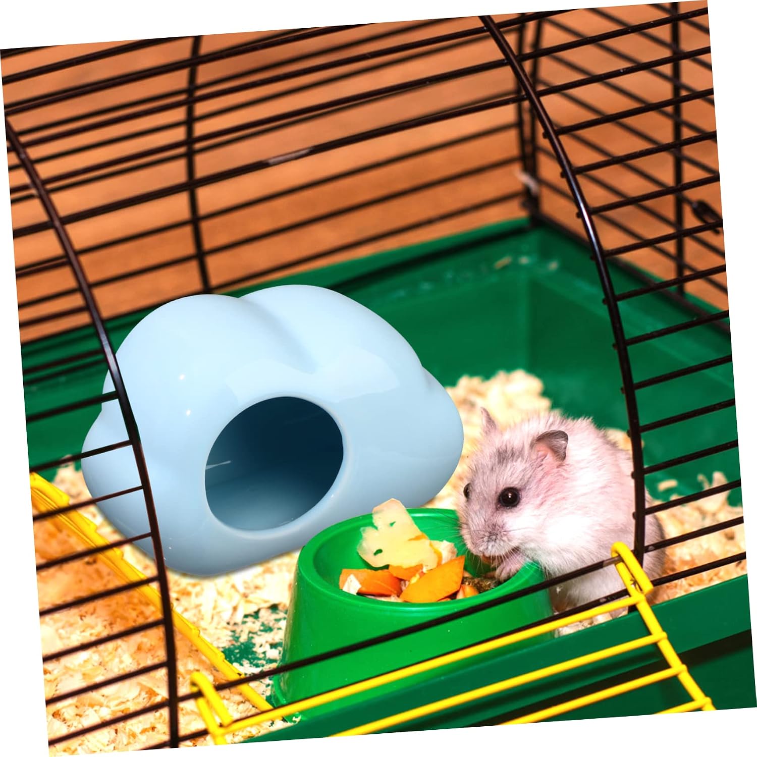 2pcs Ceramic Hamster Nest Cloud Shape Hideout for Small Animals Pet Porcelain House Cooling Summer Habitat for Hamsters Guinea Pigs