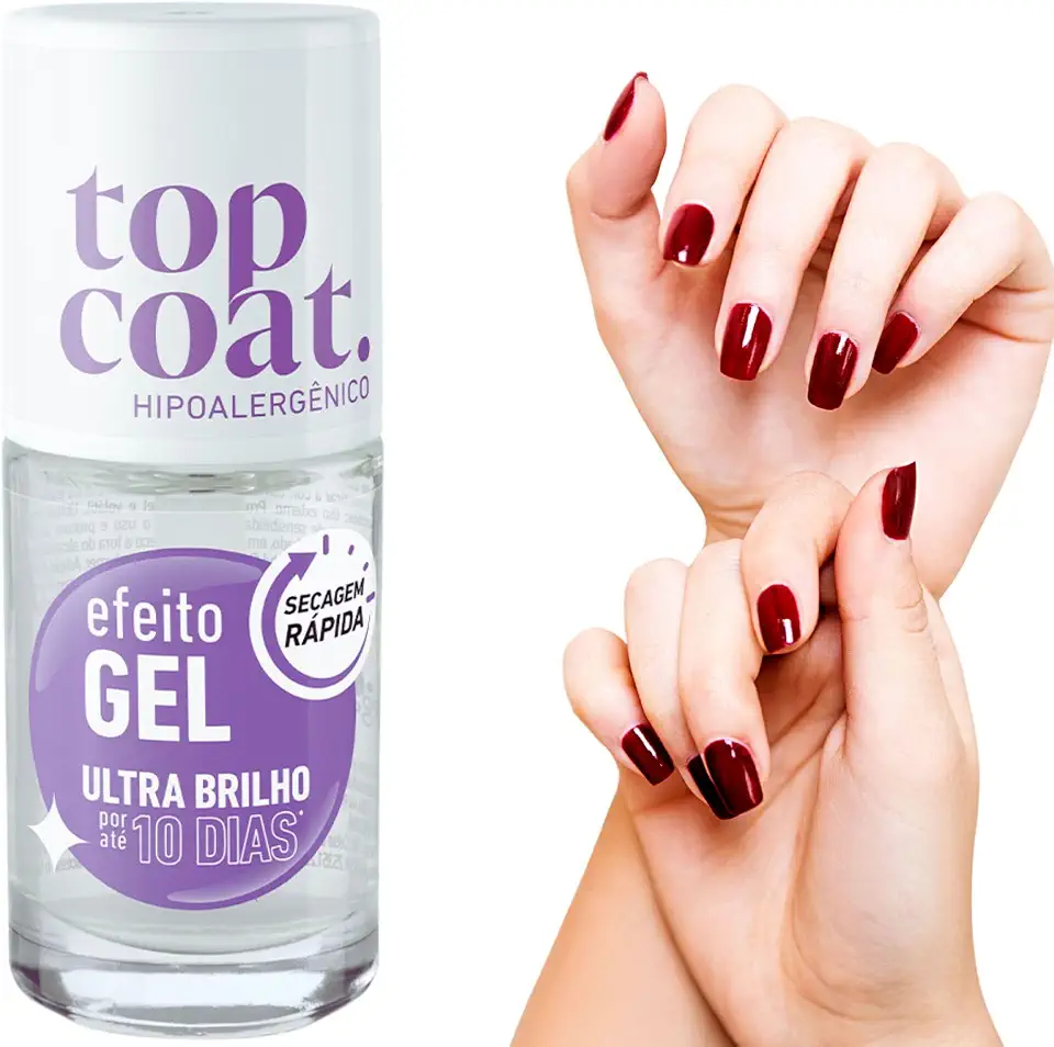Base Top Coat Gel Blant Finalizador Longa Duração 10 Dias Nf Incolor