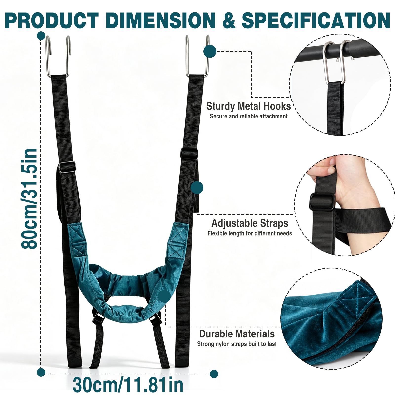 Dispositivo de tracción cervical con gancho, estirador de cuello ergonómico