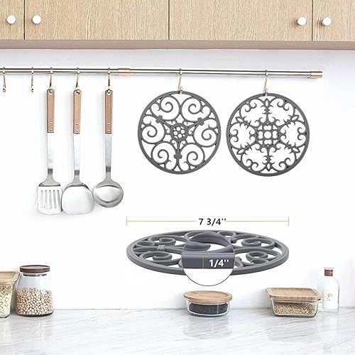 Miniatura 6 de Salvamanteles para platos calientes, salvamanteles de silicona, salvamanteles para ollas y sartenes calientes, almohadillas calientes