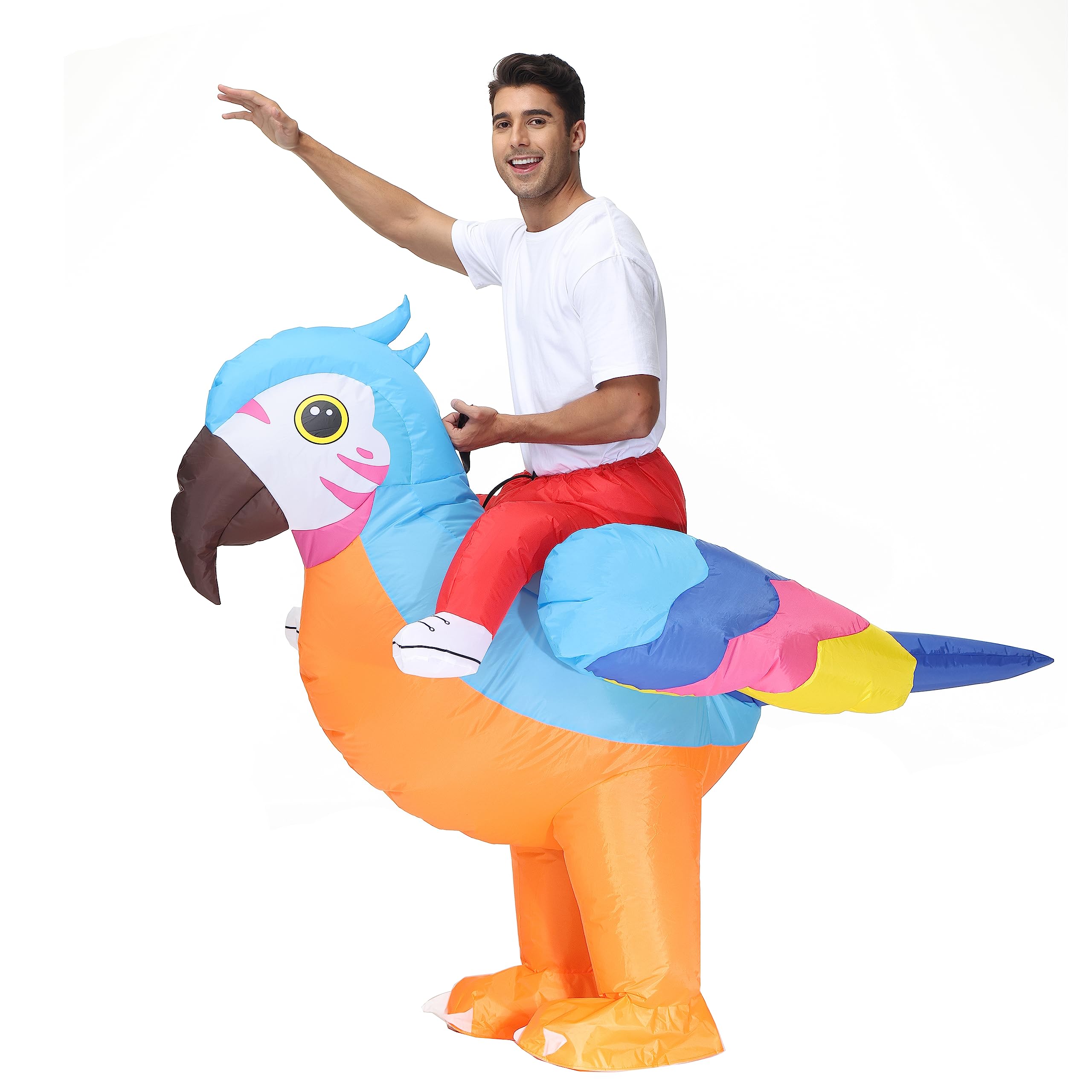 FXICH Disfraz inflable de loro para adultos, disfraz de pájaro inflable de aire, divertido disfraz de fiesta para adultos, disfraz inflable de Halloween