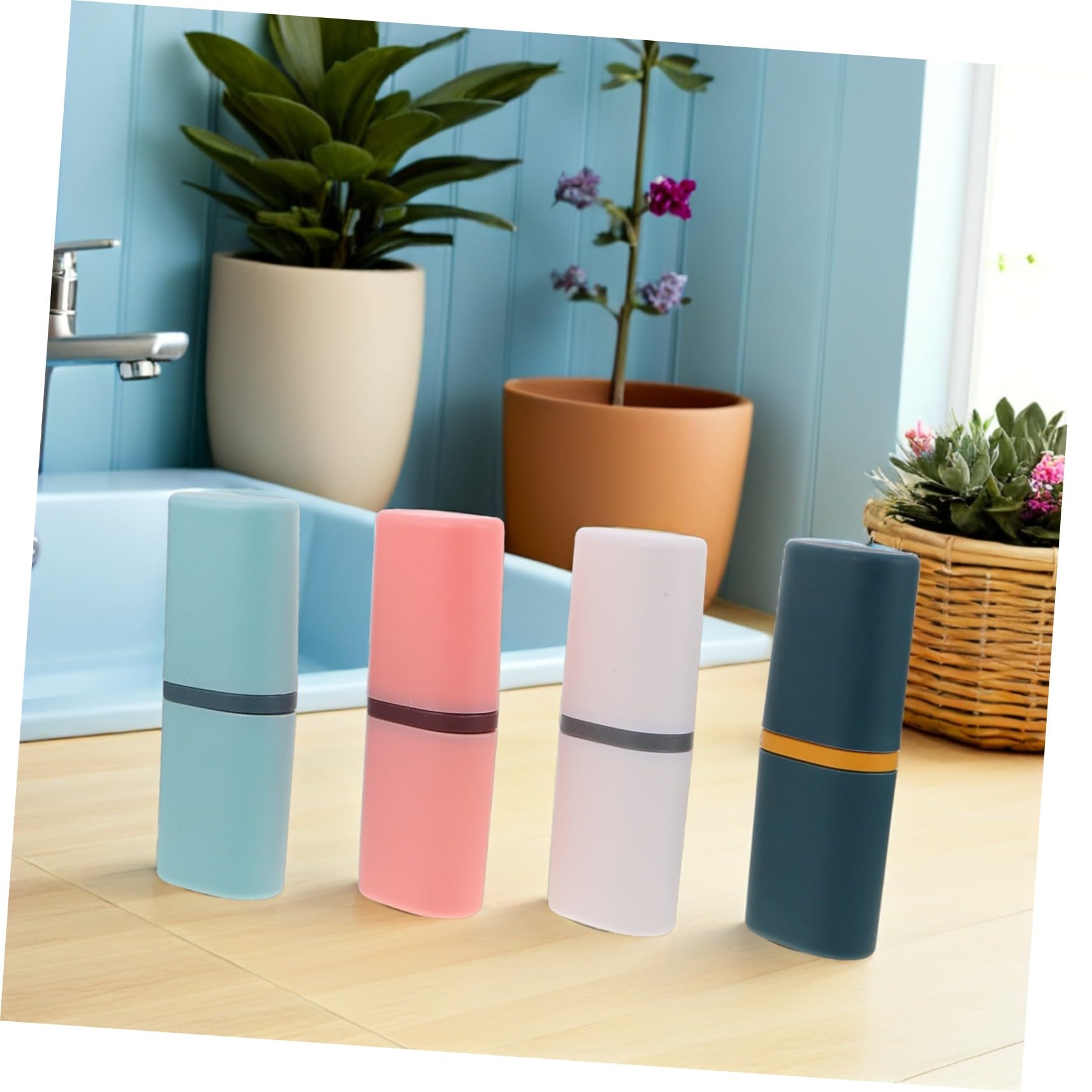 Beavorty 8pezzi Custodia per Spazzolino da Viaggio in Pp Organizer per Bagno e Campeggio con 8 Contenitori per Accessori da Viaggio