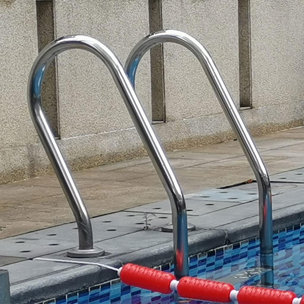 Katzowen Three Tread Stainless Stee Pool Ladder,Entry and Exit System for in-Ground Swimming Pools,can Withstand 440 Lbs,Stair Rail W/Base Plate,Easy Hand Grab