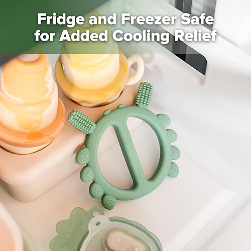 Miniatura 6 de Haakaa Mordedor de bebé de cangrejo de silicona, juguetes de dentición, cabezal de cepillo de dientes de bebé de 360 para entrenamiento