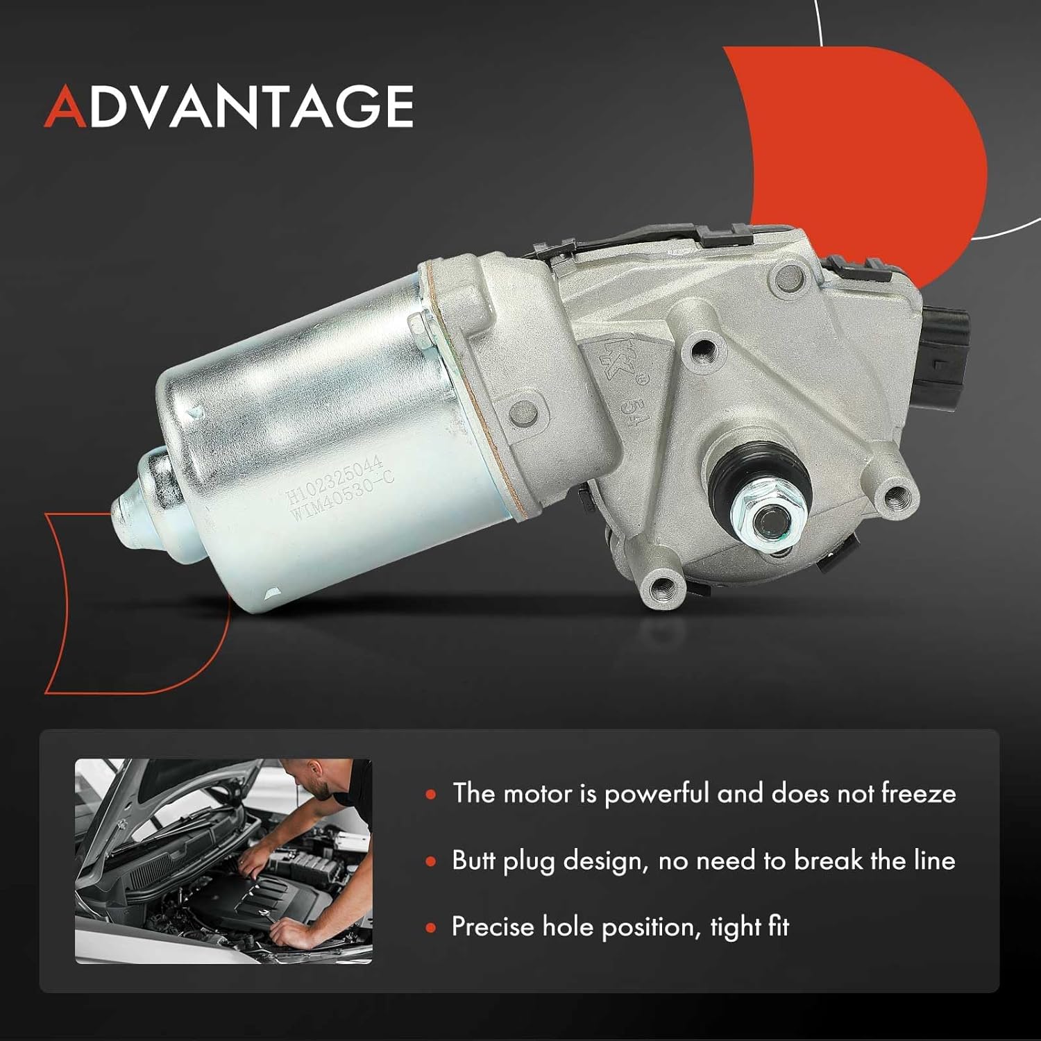 A-Premium Front Windshield Wiper Motor Compatible with Lexus HS250h, LS460, LS460L, LS600h L, RX350, RX450h & Toyota Prius, Prius Plug In & Mazda CX-9 & Suzuki Grand Vitara & Mitsubishi Eclipse, 5-Pin