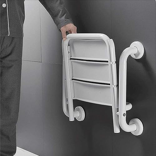 Miniatura 2 de Silla de ducha para ducha interior, asiento de ducha plegable para ancianos, silla de ducha montada en la pared con pierna ajustable, capacidad de