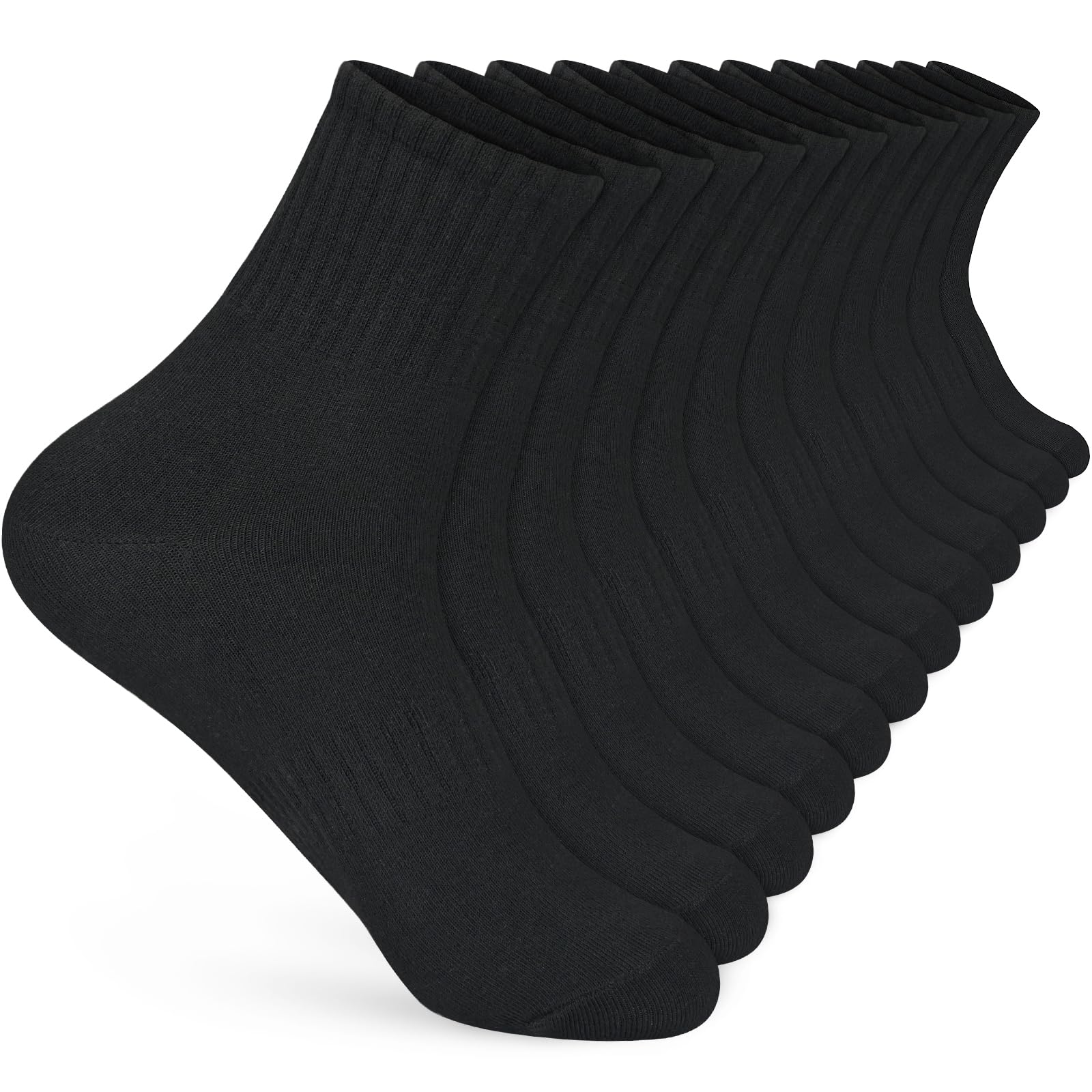 Smlper Women's 6Black 6 Pairs Trainer Running Sock ,Ankle Socks 4-7,Breathable Cotton Casual Athletic Fitness Socks