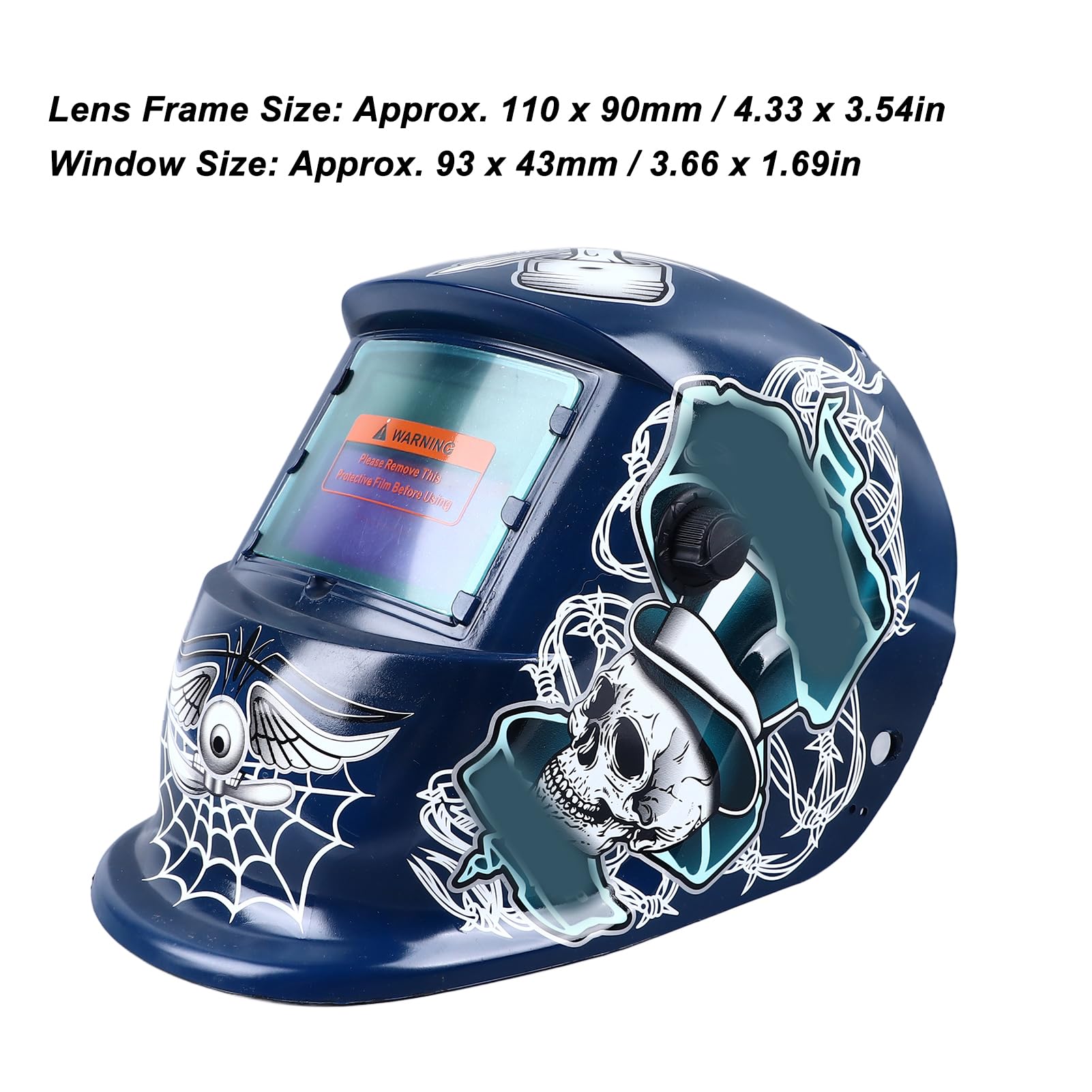 Solarbetriebener Schweißhelm, Automatische Verdunkelung, 93 X 43 Mm, Großer Bildschirm, Tragbar, Verstellbar, Schweißhelm, Breite Anwendung Zum Schneiden