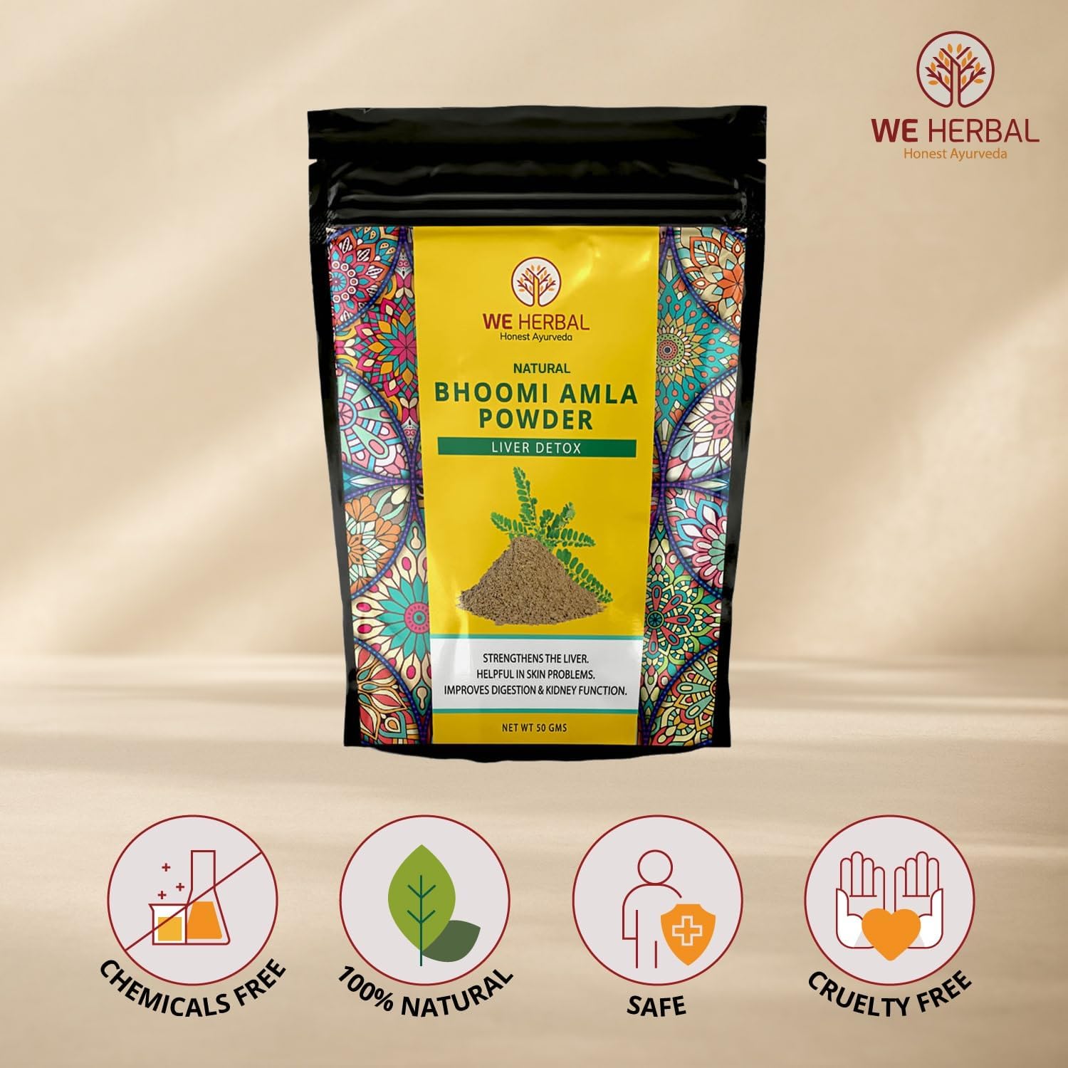 We Herbal Bhumi Amla Powder 50g | Natural Herbal Powder | Traditional Ayurvedic Herb | Supports Daily Wellness | Made from Premium Quality Bhumi Amla | No Added Preservatives | Herbal Supplement 2