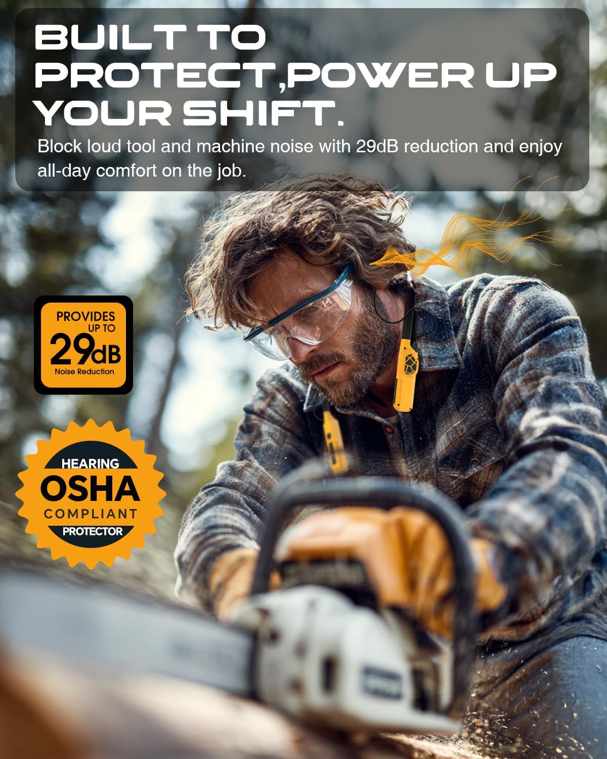 MIPEACE Neckband Bluetooth Headphones, 2-in-1 Around The Neck Work Headphones-OSHA Approved Earbuds w/Built-in Speakers,ENC,100+Hrs Playtime,4 EQ Modes for Bluetooth Hearing Protection Mowing Safety - Image 2