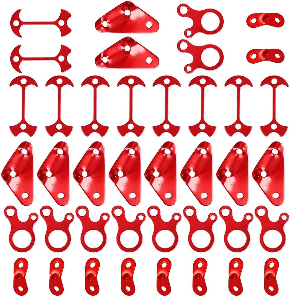 40PCS Paracord Tensioner Guyline Line Adjuster, Ultralight Strong Aluminum Cord Tent Wind Buckle Hook Rope Small Carabiner Figure, Lightweight Fastener Camping, Backpacking, Picnic Shelter Outdoor
