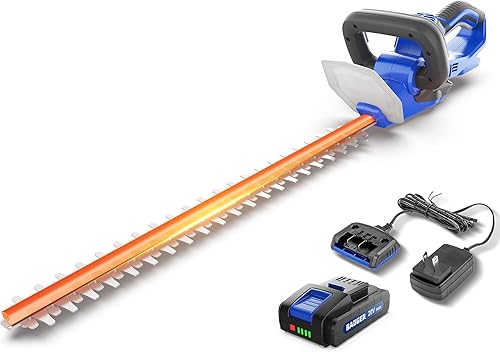 Wild Badger Power Cortasetos inalámbrico de 22 pulgadas, batería de 20 voltios, 2.0 Ah y cargador