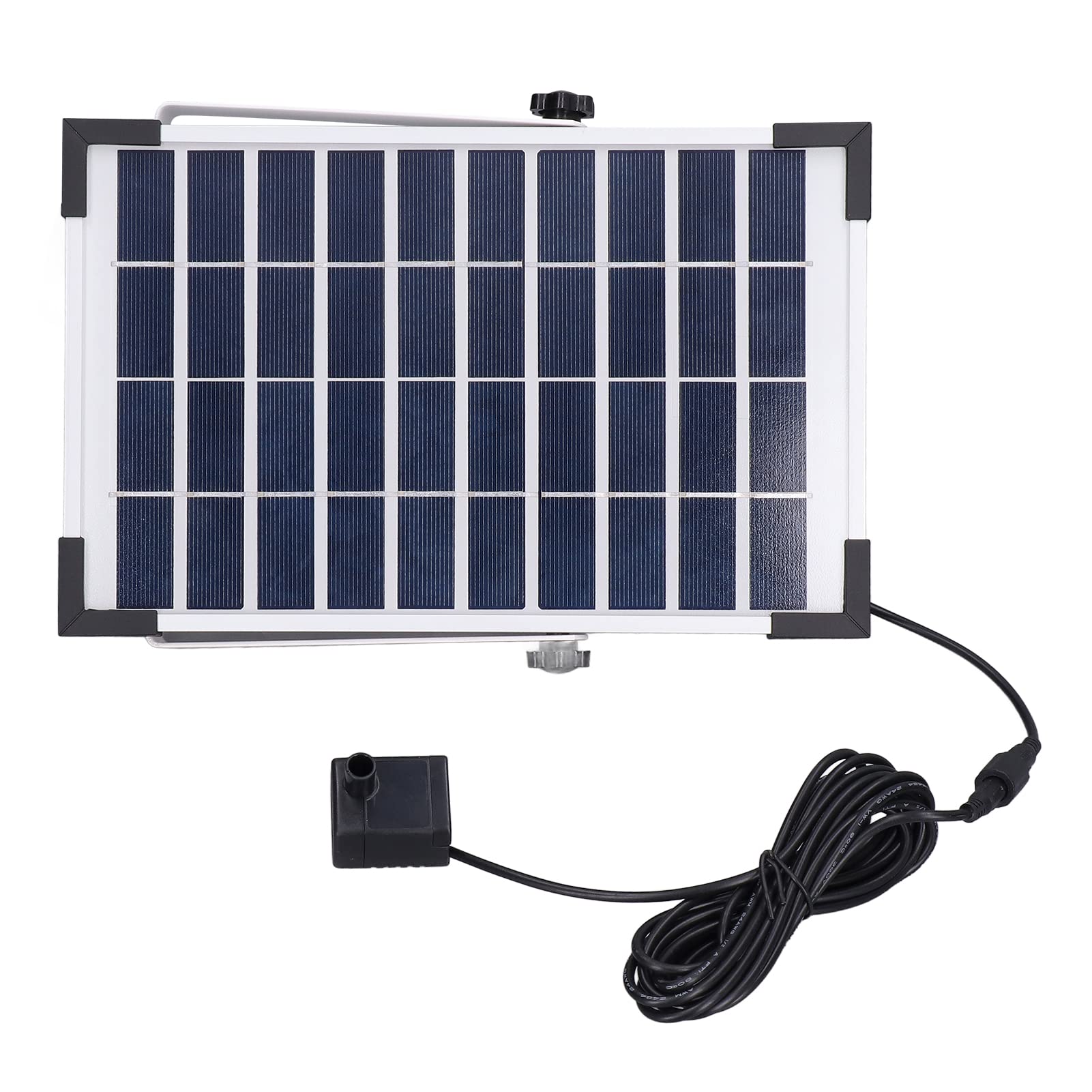 Cocoarm Fontana Solare Pompa per Fontana Solare in Silicio Monocristallino ABS 5W 10V con Testa da 200 Cm Flusso 190L H 4 Ugelli per Bagno per Uccelli Stagno Piscina Giardino Giochi d'Acqua