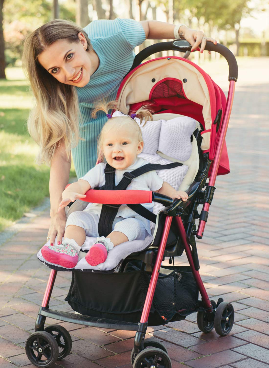 Cuscino Passeggino Universale,Cuscino Riduttore Passeggino,Cuscino Riduttore per Ovetto,Copriseduta per Passeggino Cotone,Materassino Passeggino,Traspirante per Passeggino Universale