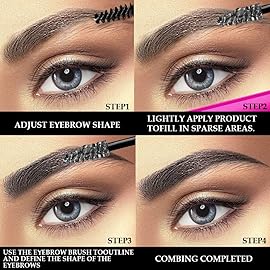 Tinted Thickening Brow Mascara,Brow Fast Sculpt,Waterproof, Transfer-proof, Brush to Fill in Eyebrows and Cover Gray Hairs - Cruelty Free - Light Medium Brown (1Pcs 09 transparent brow glue)