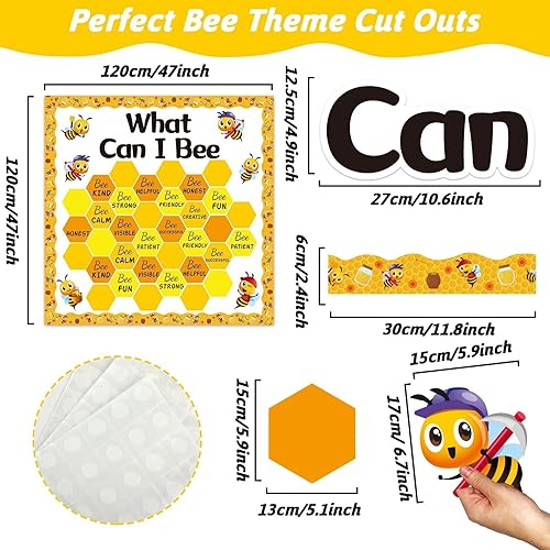 Miniatura 2 de Decoración de tablón de anuncios de abeja, recortes temáticos de abeja, juego de bordes de tablón de anuncios, panales, calcomanías de abeja, cartón