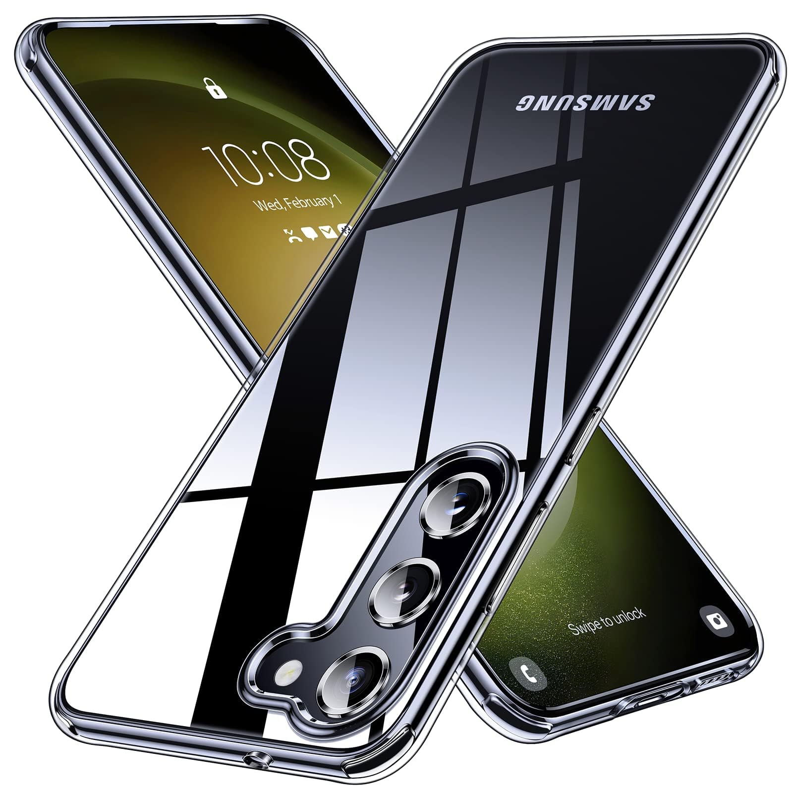 YOITSClear Case for Samsung Galaxy S24 Plus Case Cover, [Non-Yellowing] [Ultimate Silky Touch] [Military Grade Drop Tested] Slim Protective Case for Galaxy S24 Plus (Clear 1, S24 Plus)