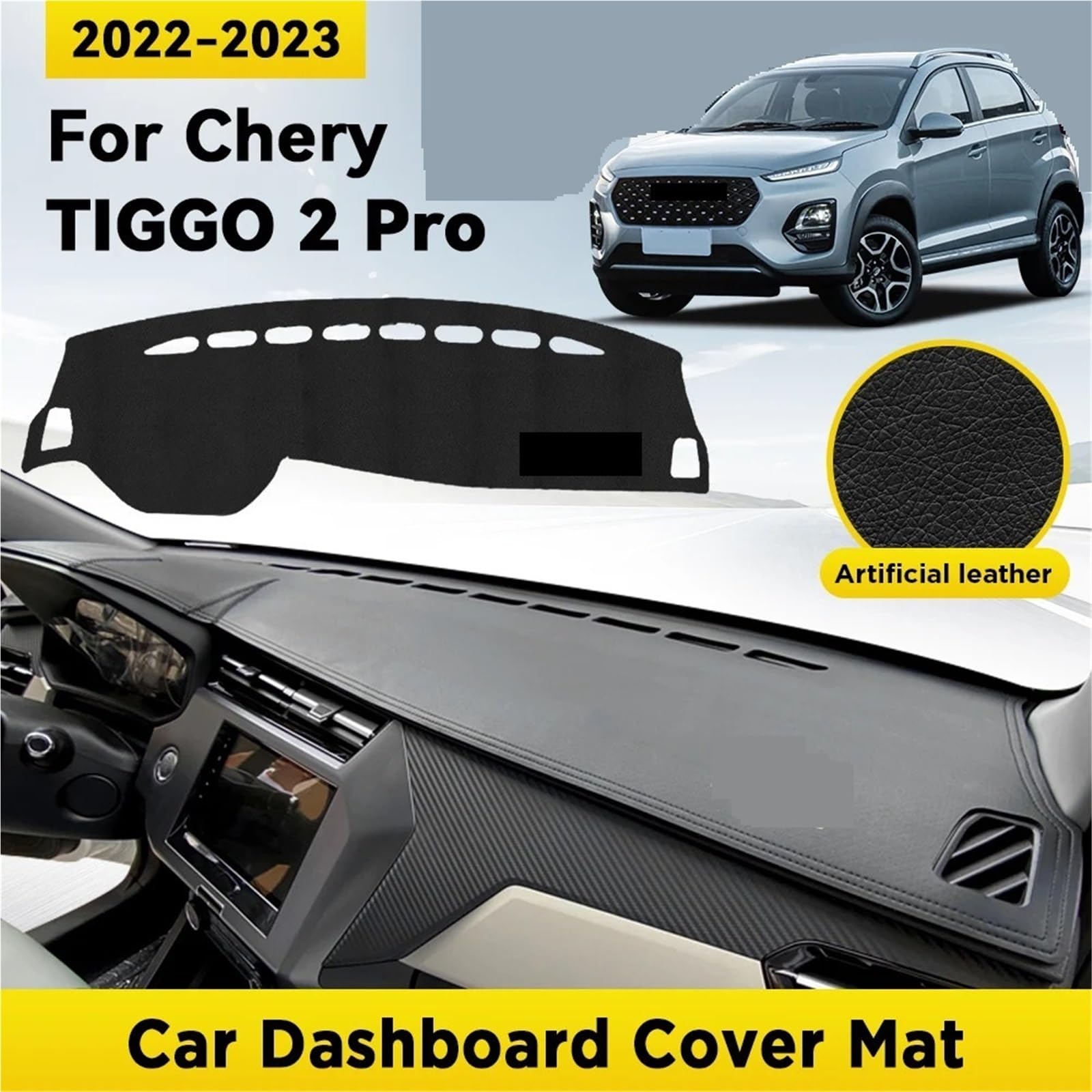 rozdzielczą samochodu Pasuje do Chery TIGGO 2 Pro 2022 2023 Akcesoria samochodowe Deska rozdzielcza Osłona przeciwsłoneczna Anty-UV Dywan Dashma Deska rozdzielcza | Right Rudder