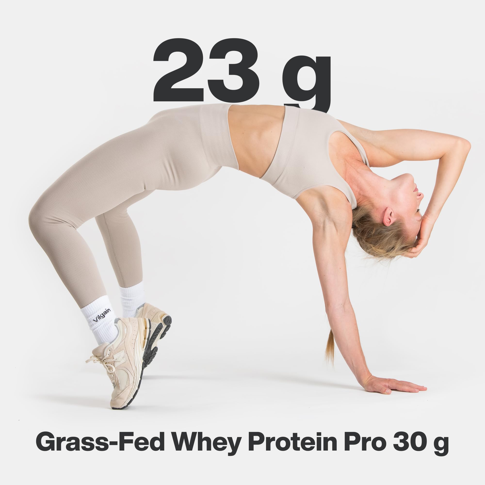 Vilgain Grass-Fed Whey Protein (1000g) Vanille, Eiweißpulver Konzentrat aus Weidemilch, Gesüßt mit Stevia, Ohne Zuckerzusatz, Ultrafiltriertes Protein Pulver für Shakes, 1 kg
