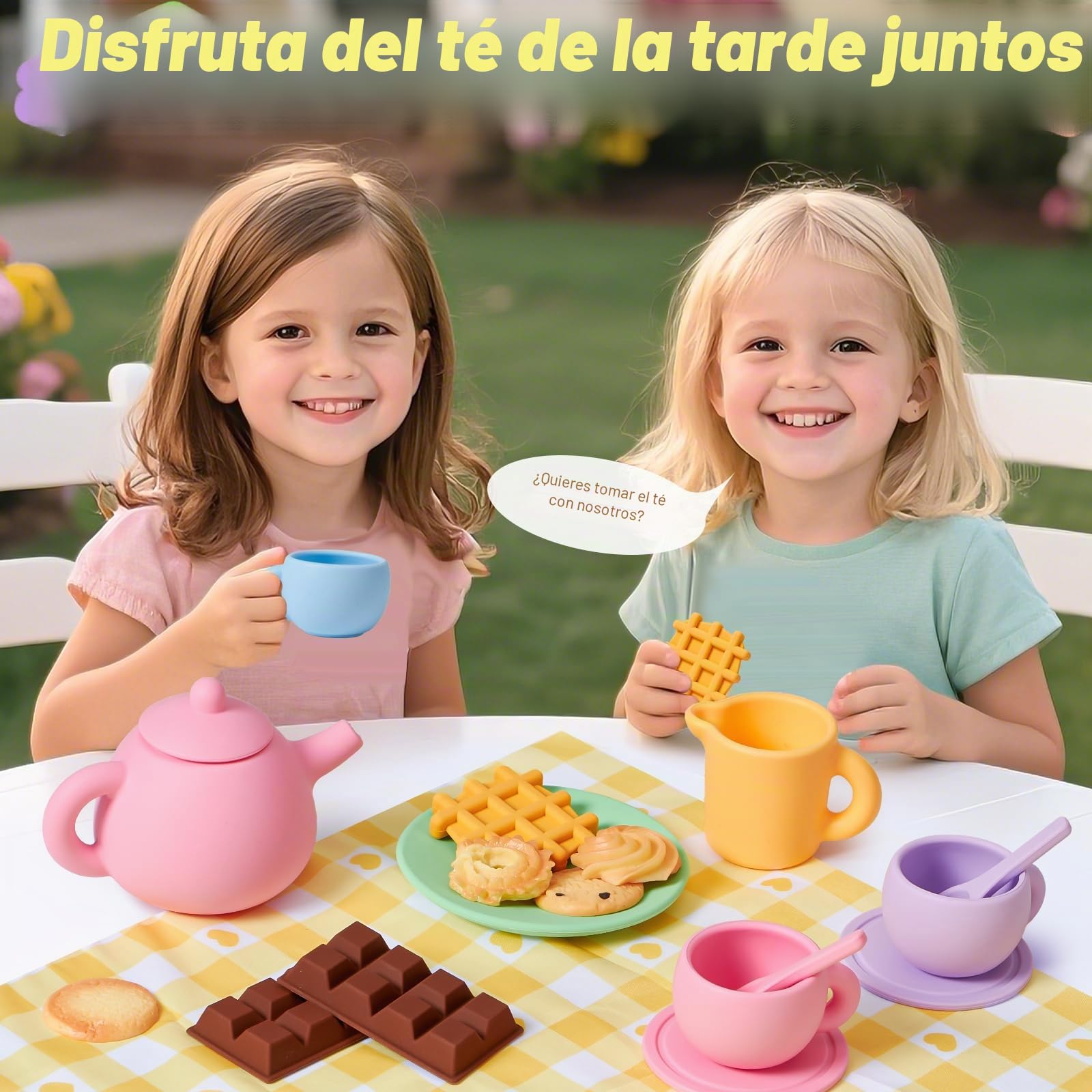 G.C Juego de Té Juguetes Infantil Niña 3 4 5 6 Años, Accesorios Cocina Juguetes con Postre Galletas Tetera Maleta Portátil, tee Party Juego de rol Regalo para Niños Niñas 3 4 5 6 Años