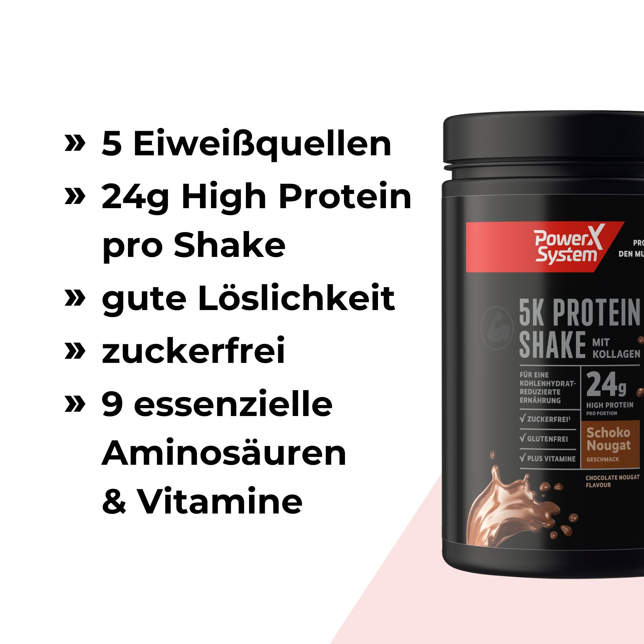 Power System 5K Protein Shake Schoko-Nougat Mehrkomponenten 3 x 360g