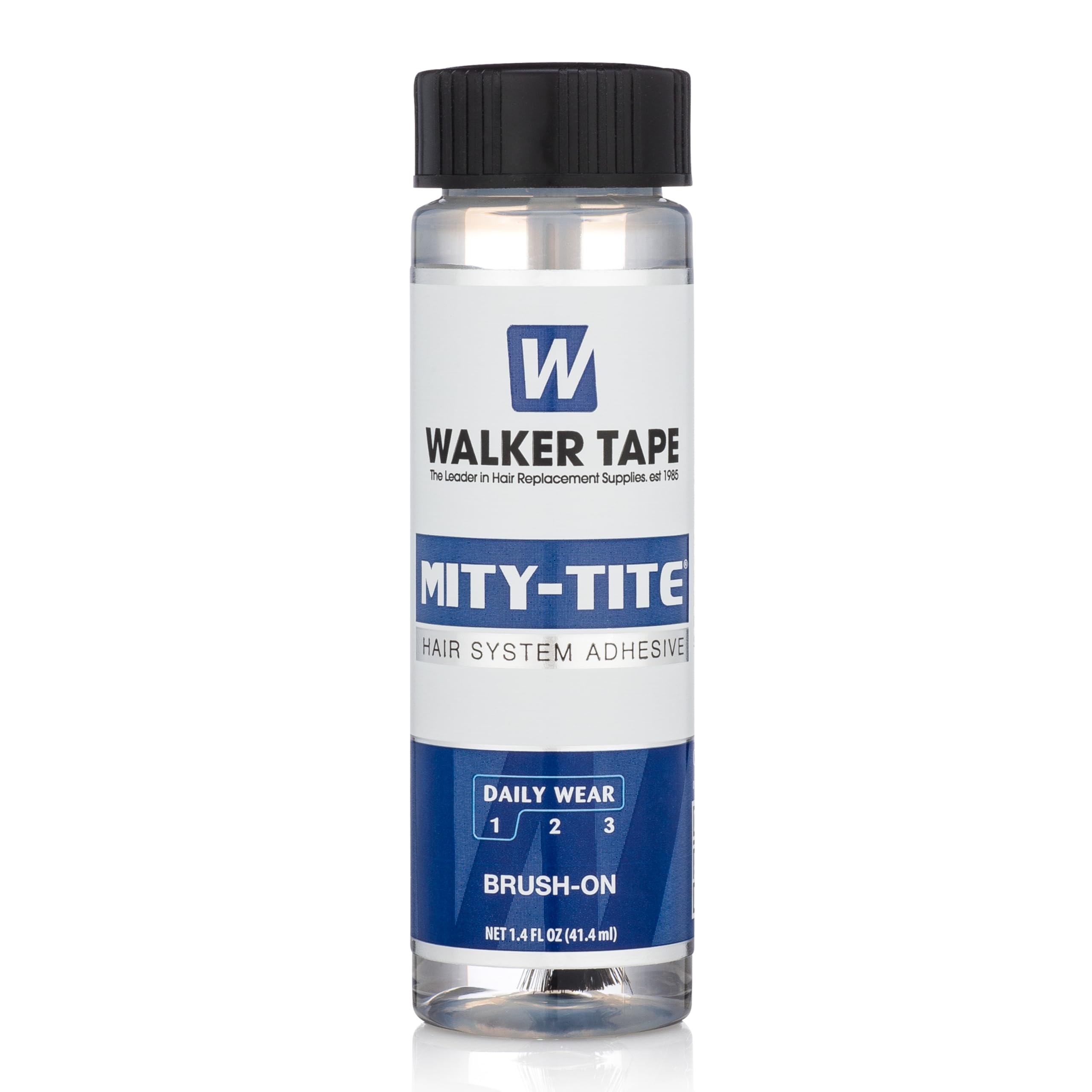 Walker Tape Mity-Tite Brush-On Adhesive 1.4 fl oz, Daily Wear Acrylic Bond for Touch-Ups, Skin-Safe Waterproof Lace Glue Alternative for Lace Wigs Human Hair, Toupee Fixes and Hairpiece Adjustments
