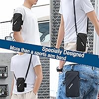 Vista 3 de Soporte para Teléfono con Banda para el Brazo, Pequeña Bolsa Cruzada de Hombro Tipo Funda con Bandas para el Brazo, Compatible con iPhone y Android