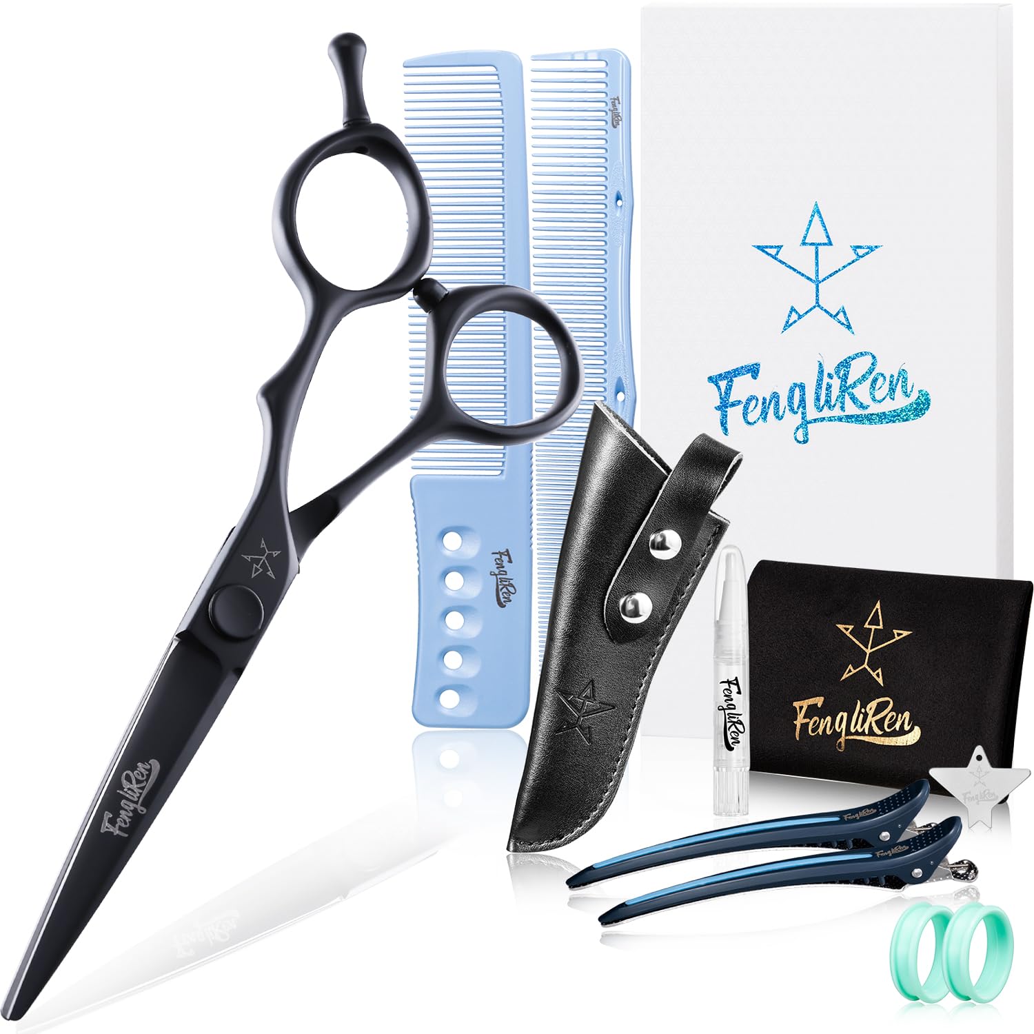 Fengliren High-end Professional Extremely Very Sharp Barber Hair Cutting Scissors Hairdresser Shears For Hair 5.5 Inch Haircut Scissor Made Of