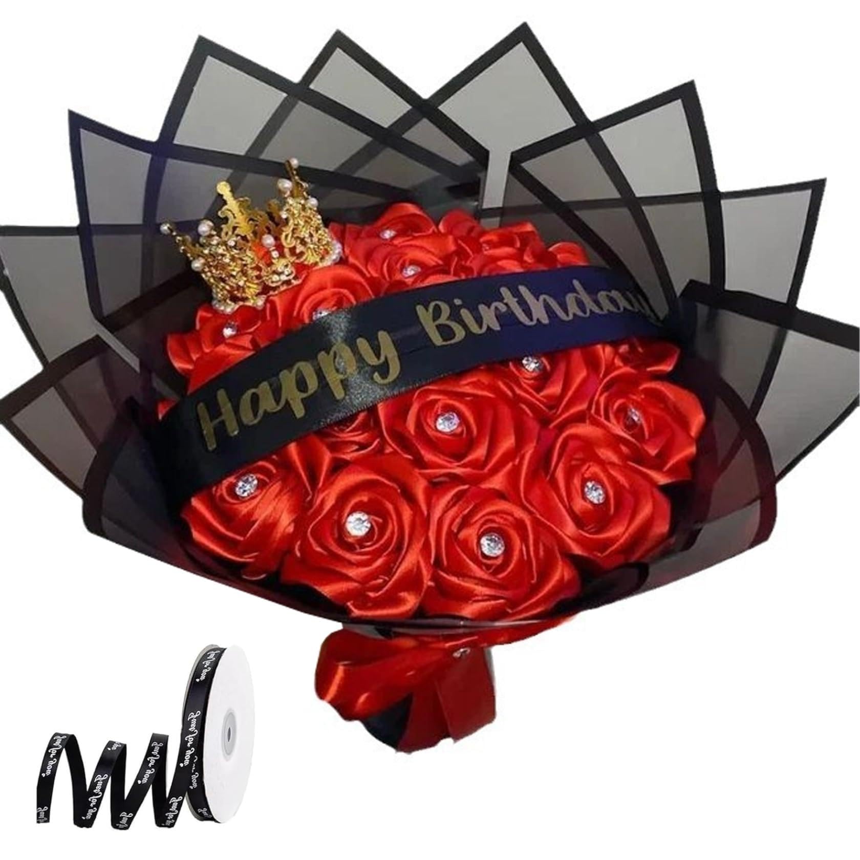 Bouquet de roses à paillettes artificielles pour illuminer votre table de fête de mariage