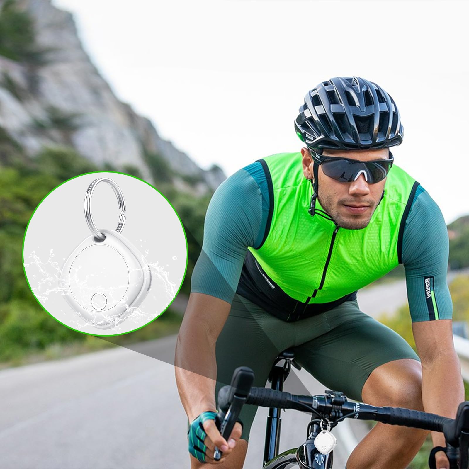 Item Finder Localisateur de clés Bluetooth compatible avec Apple Find My (iOS uniquement), localisateur de clés pour valises, bagages et plus encore, 2 blancs