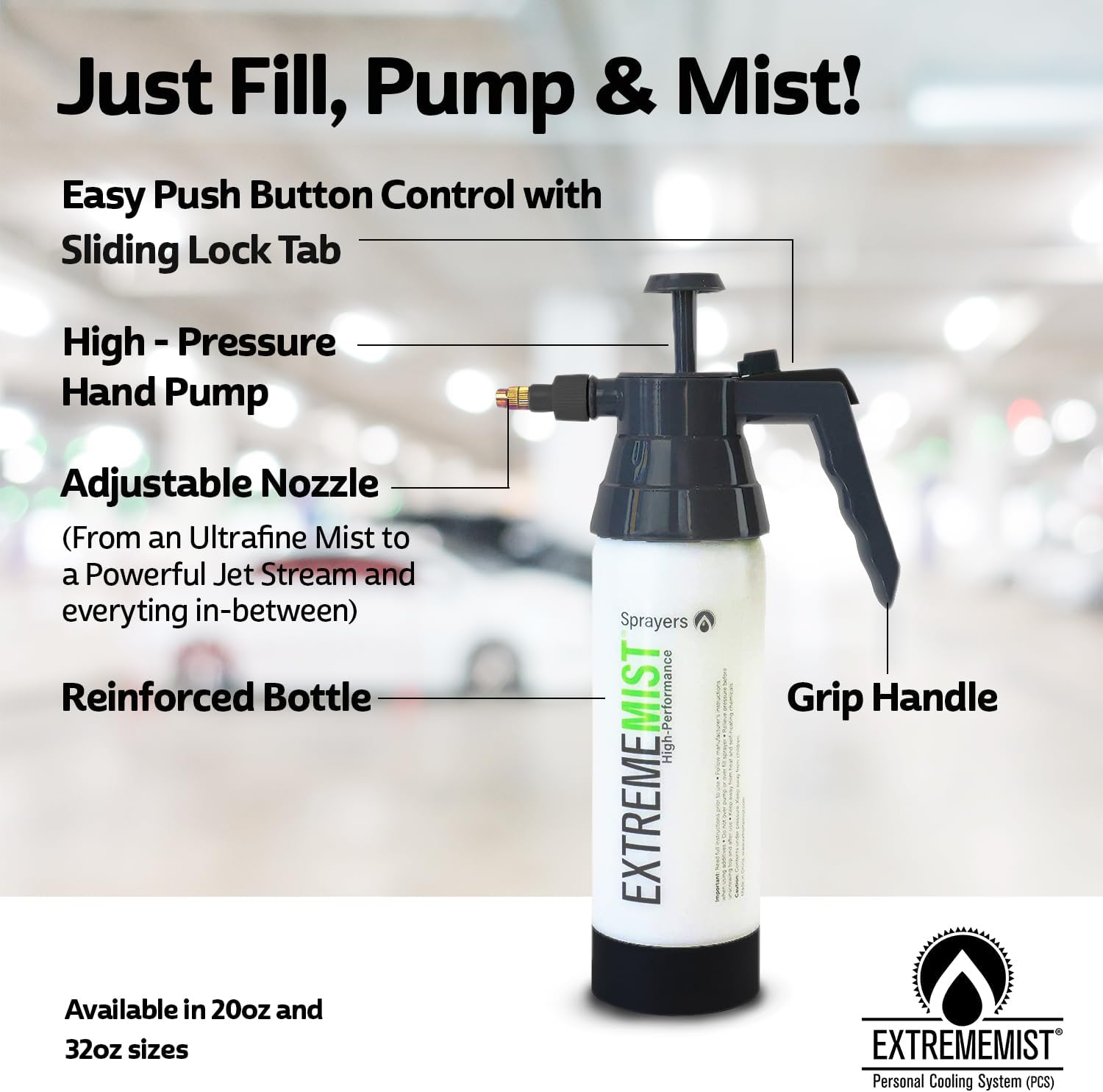 EXTREMEMIST® Professional Auto Detailing Sprayer Kit (20oz & 32oz) Continuous Pressurized Mist Bottles for Car, Marine & RV Cleaning, Interior Detailing, Deodorizing & Surface Conditioning