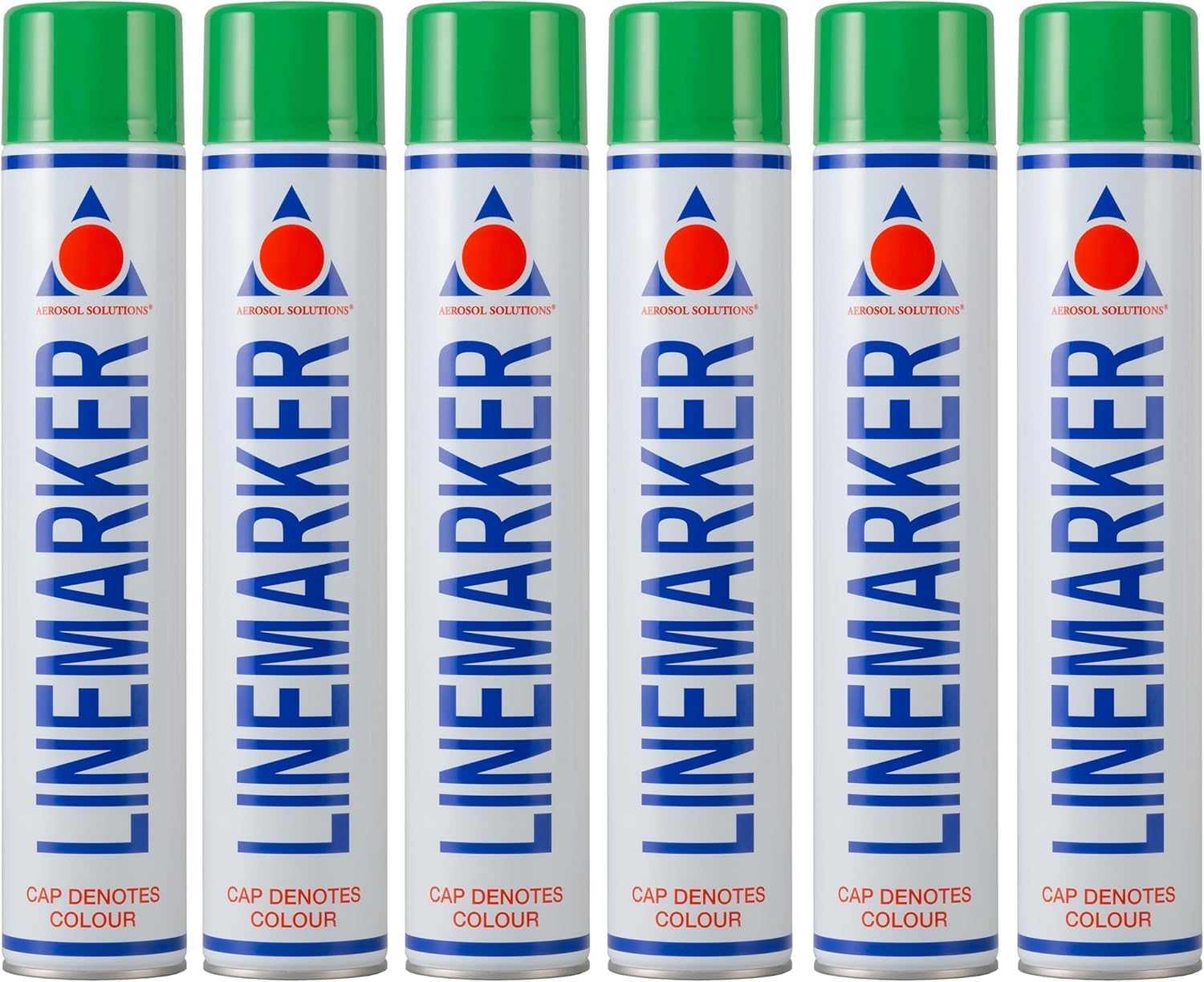 Aerosol Solutions Line Marker, Grass and Road Spray Paint, Green, 750 ml (Pack of 6)