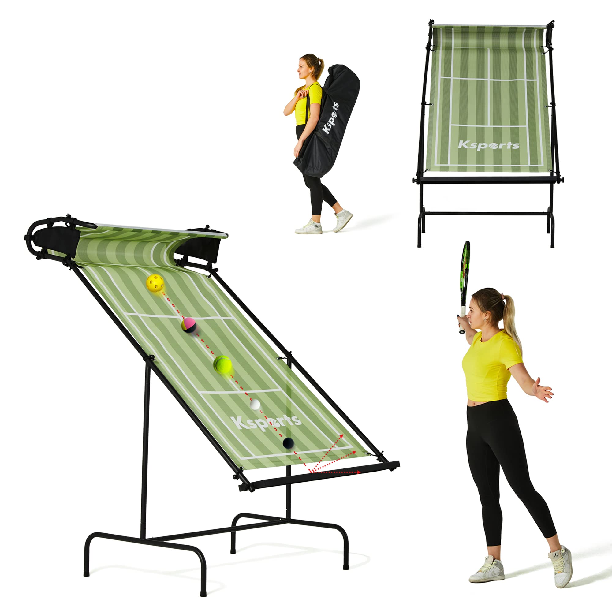 Photo 1 of **SEE NOTES/FOR PARTS**
Ksports Racquet Sports Tennis Rebounder Net Large/Regular for Indoor/Outdoor Use for Tennis, Pickleball, Padel, Squash, Racquetball, & Table Tennis w/Carry Bag Regular Green