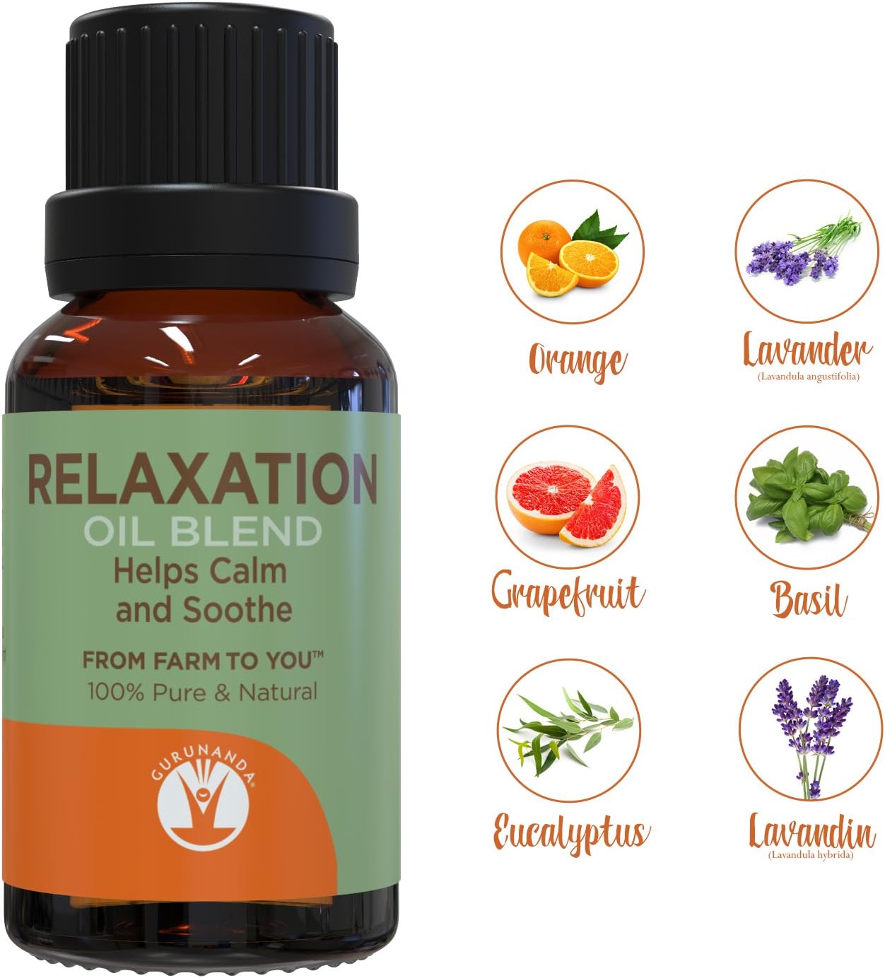 RELAXATION Essential Oil Blend - De-Stress Essential Oils - Save With GuruNanda Essential Oil Synergy Blend - 100% Pure Therapeutic Grade - Undiluted - 15 ml