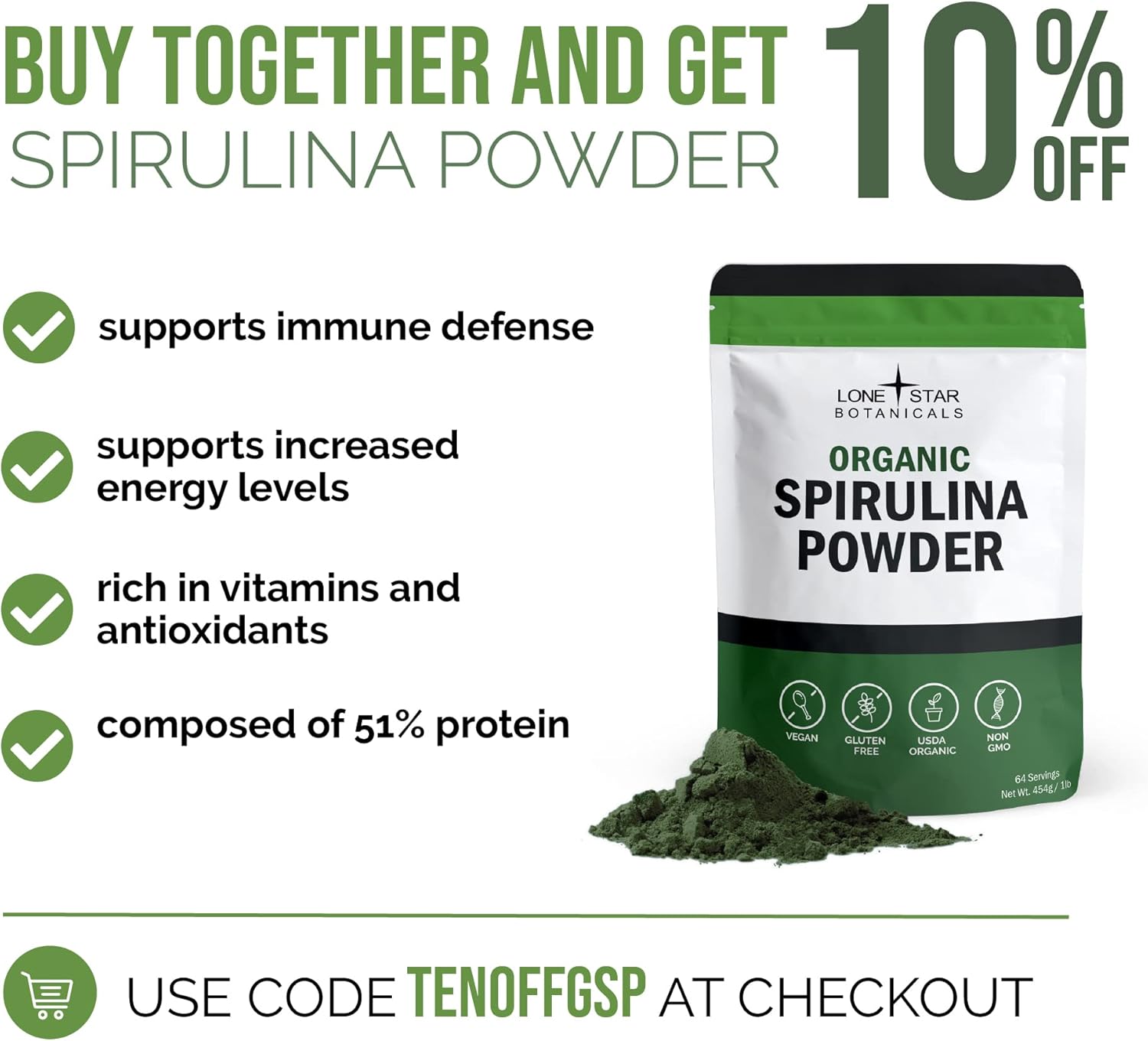 Organic Blue Spirulina Powder - 100% Pure Superfood, Blue-Green Algae, No Fishy Smell, Natural Food Coloring for Smoothies & Protein Drinks - Non GMO, Gluten-Free, Vegan + USDA Certified, 30 Servings : Health & Household