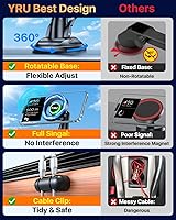 Vista 5 de YRU [Truely Upgrade & Patent] Car Phone Holder for Magsafe [98+LBS Strongest Suction & Enhanced Magnetic] Dashboard Car Mount Windshield Vent Phone