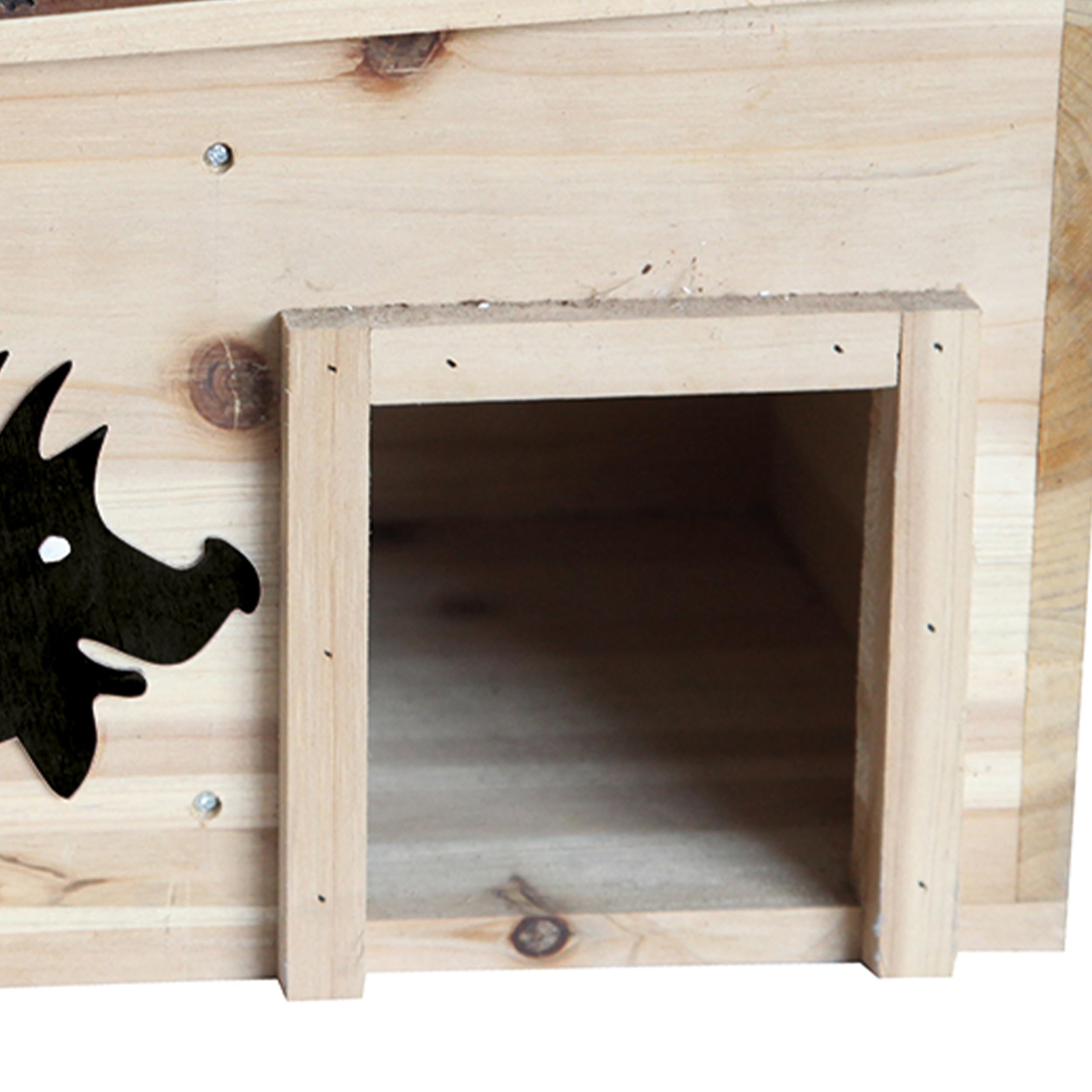 Igelhaus Holz – 32 x 26 x 21 cm – Unbehandelt – Mit Rindendach